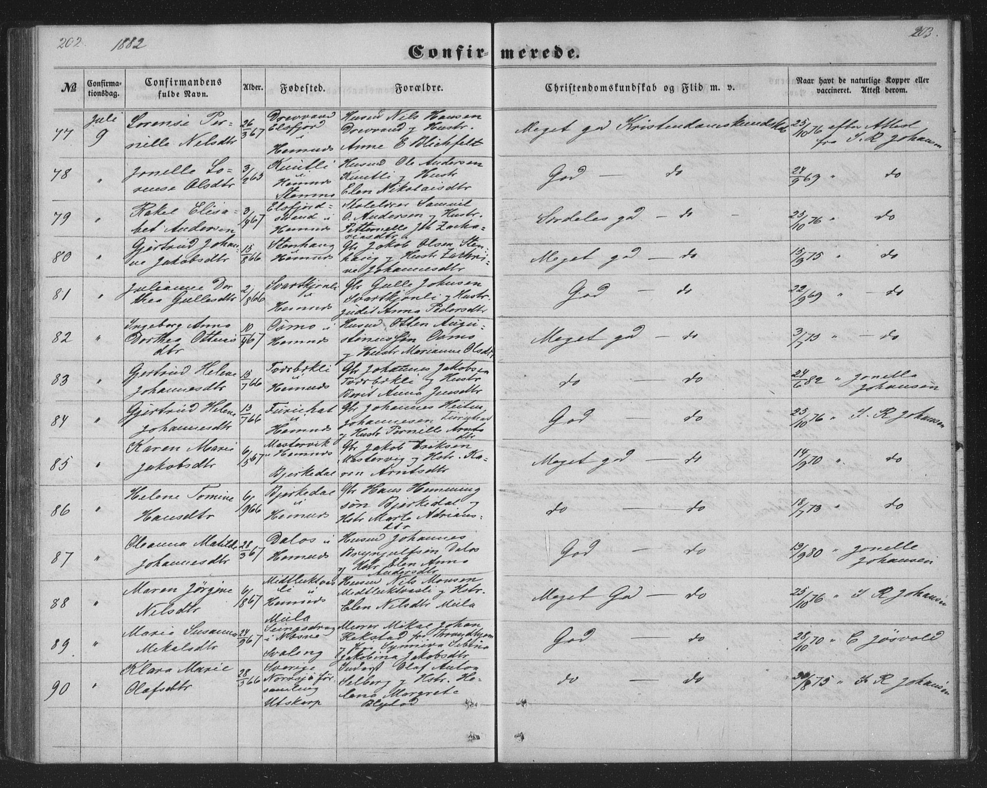 Ministerialprotokoller, klokkerbøker og fødselsregistre - Nordland, AV/SAT-A-1459/825/L0366: Klokkerbok nr. 825C03, 1858-1884, s. 202-203