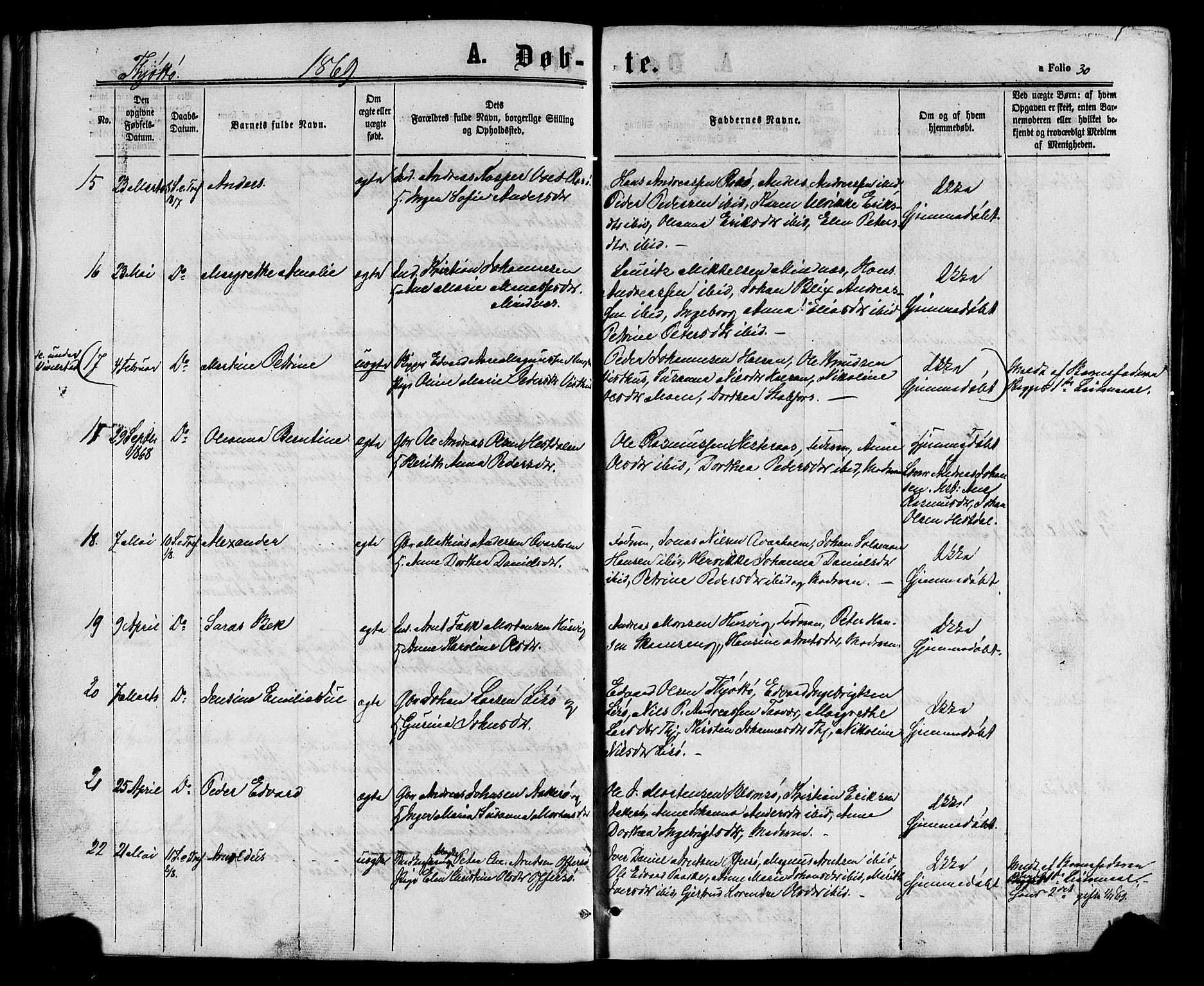 Ministerialprotokoller, klokkerbøker og fødselsregistre - Nordland, SAT/A-1459/817/L0262: Ministerialbok nr. 817A03/ 1, 1862-1877, s. 30