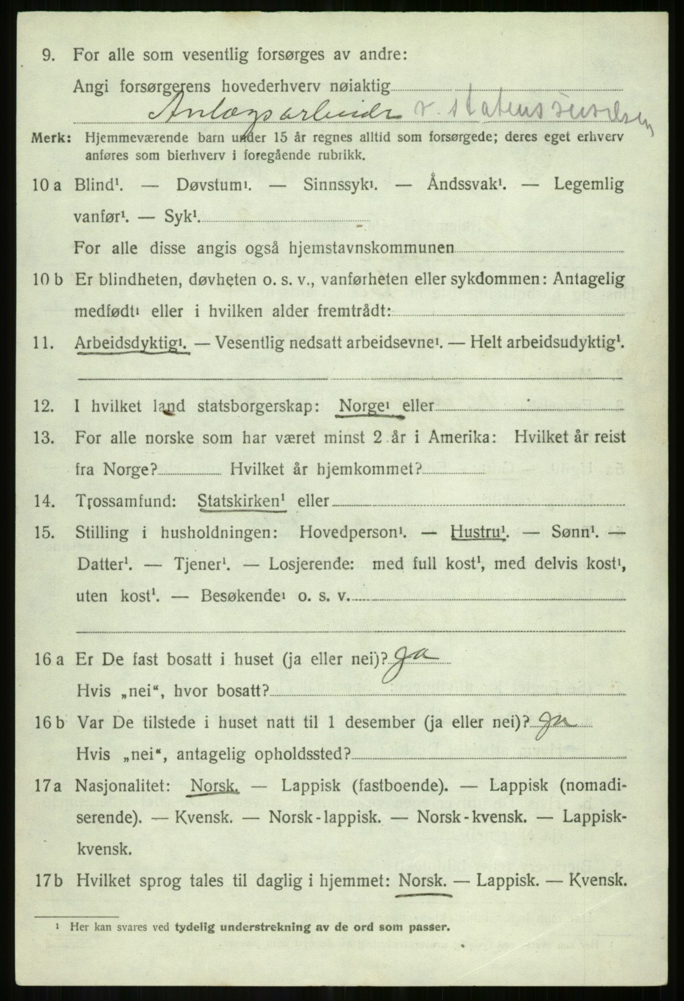 SATØ, Folketelling 1920 for 1921 Salangen herred, 1920, s. 4097
