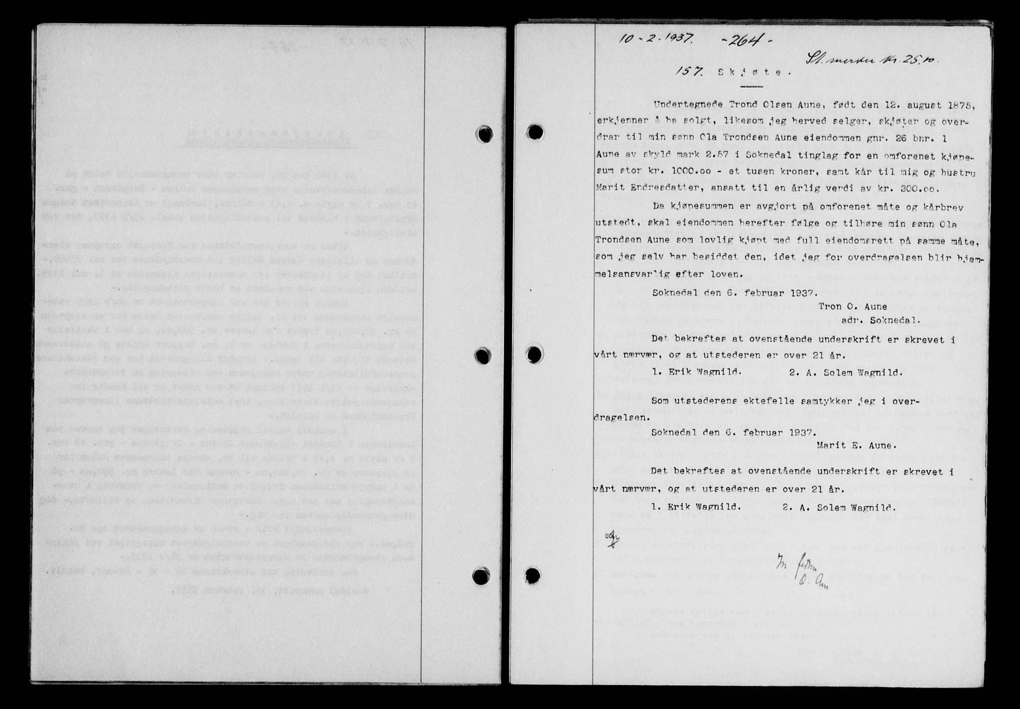 Gauldal sorenskriveri, SAT/A-0014/1/2/2C/L0046: Pantebok nr. 49-50, 1936-1937, Dagboknr: 157/1937