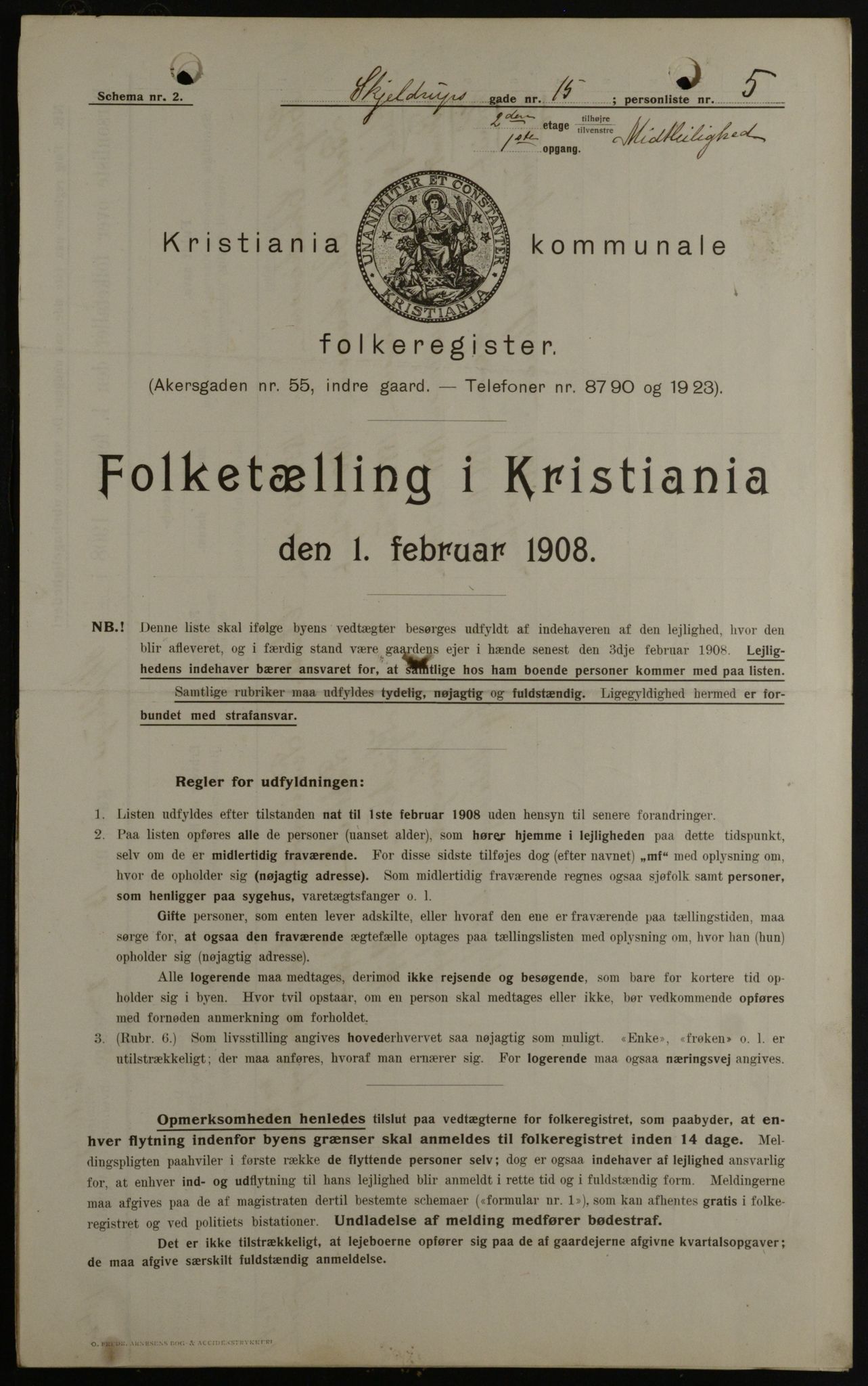 OBA, Kommunal folketelling 1.2.1908 for Kristiania kjøpstad, 1908, s. 86387