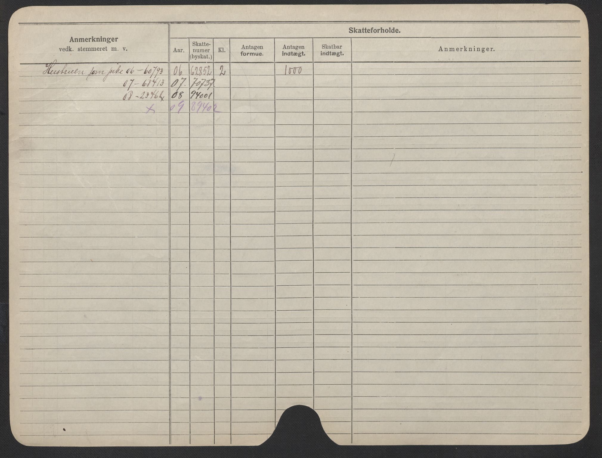 Oslo folkeregister, Registerkort, AV/SAO-A-11715/F/Fa/Fac/L0019: Kvinner, 1906-1914, s. 107b