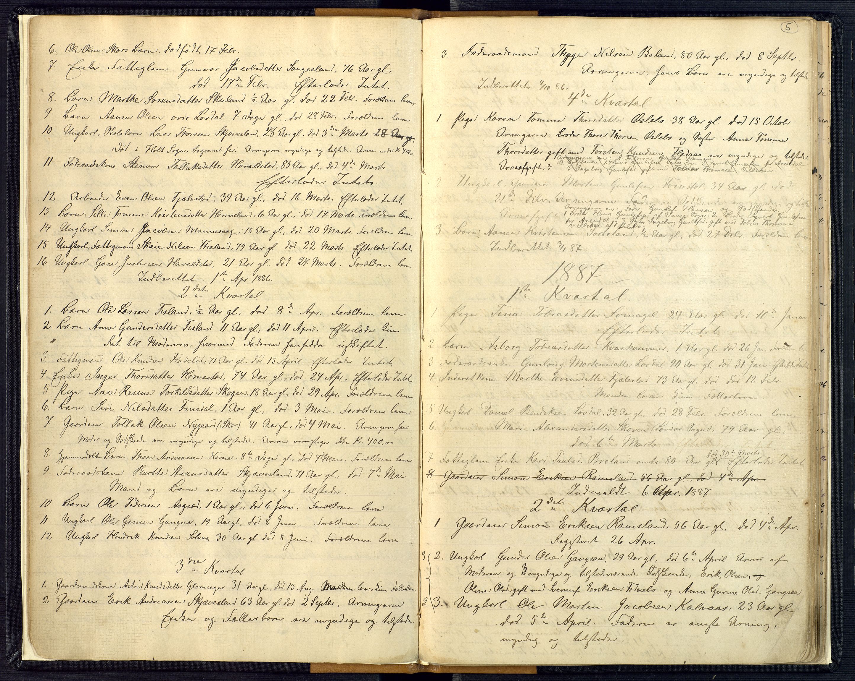 Mandal sorenskriveri, AV/SAK-1221-0005/001/H/Ha/L0016: Dødsfall Øyslebø og Laudal nr 15, 1882-1913, s. 5