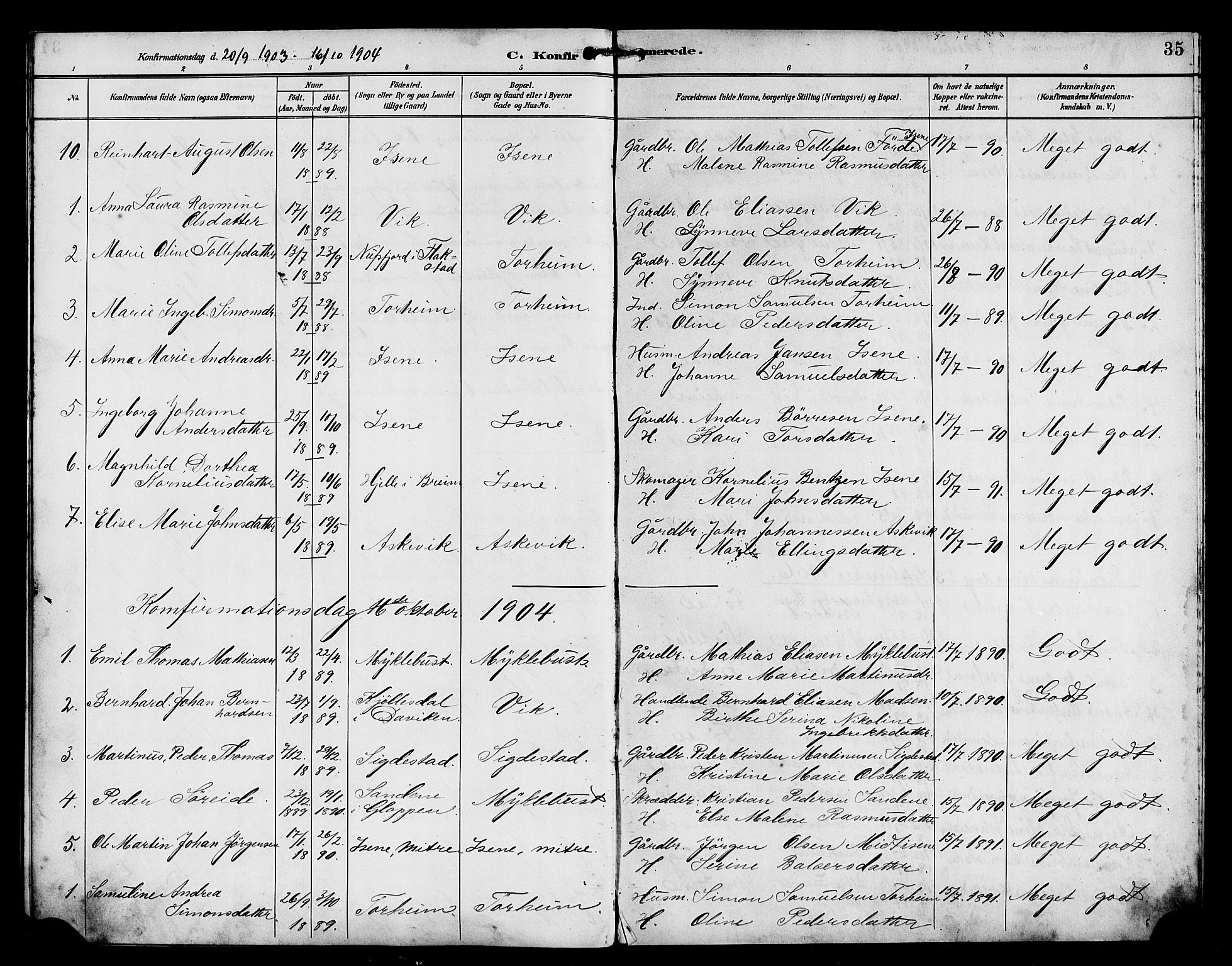 Davik sokneprestembete, AV/SAB-A-79701/H/Hab/Habd/L0002: Klokkerbok nr. D 2, 1890-1919, s. 35