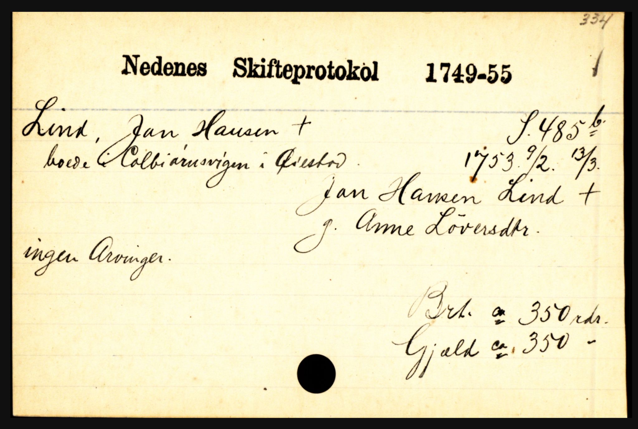 Nedenes sorenskriveri før 1824, AV/SAK-1221-0007/H, s. 17813