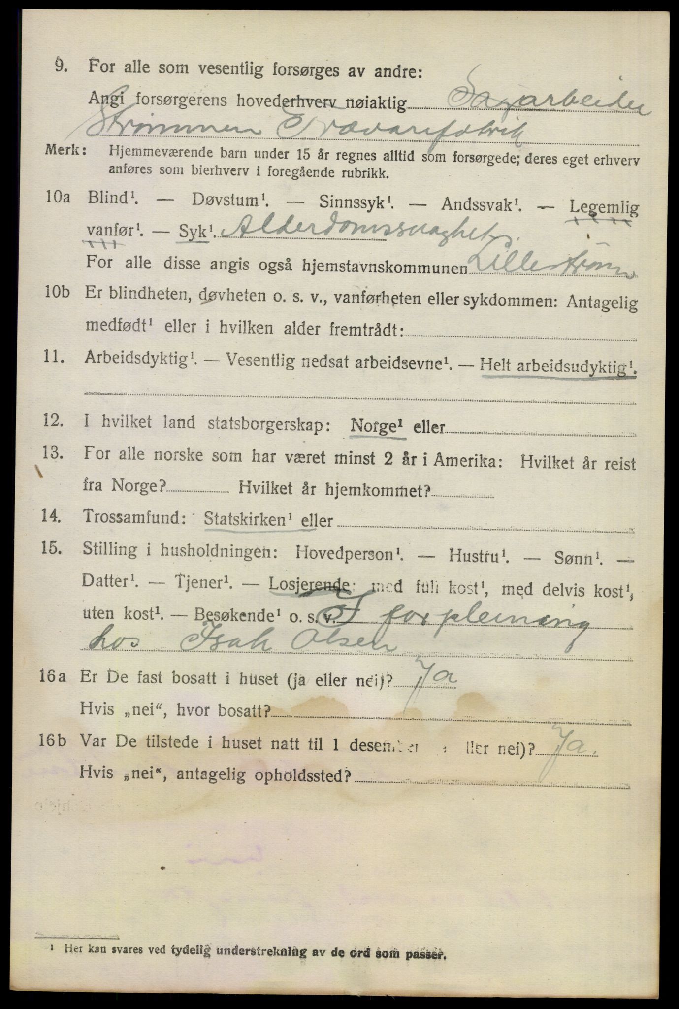 SAO, Folketelling 1920 for 0232 Lillestrøm herred, 1920, s. 3869