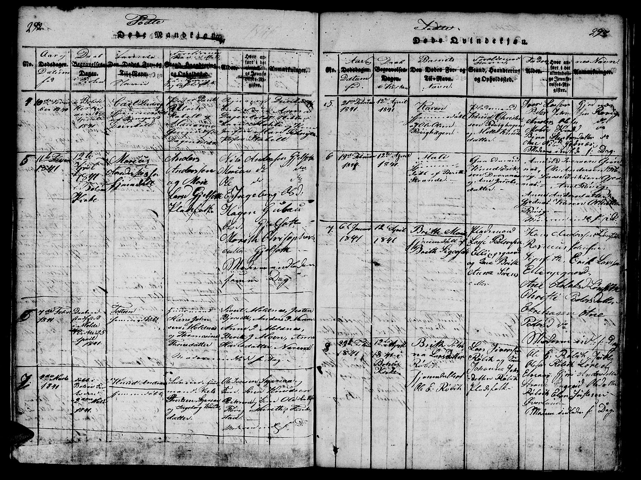 Ministerialprotokoller, klokkerbøker og fødselsregistre - Møre og Romsdal, AV/SAT-A-1454/555/L0652: Ministerialbok nr. 555A03, 1817-1843, s. 292-293