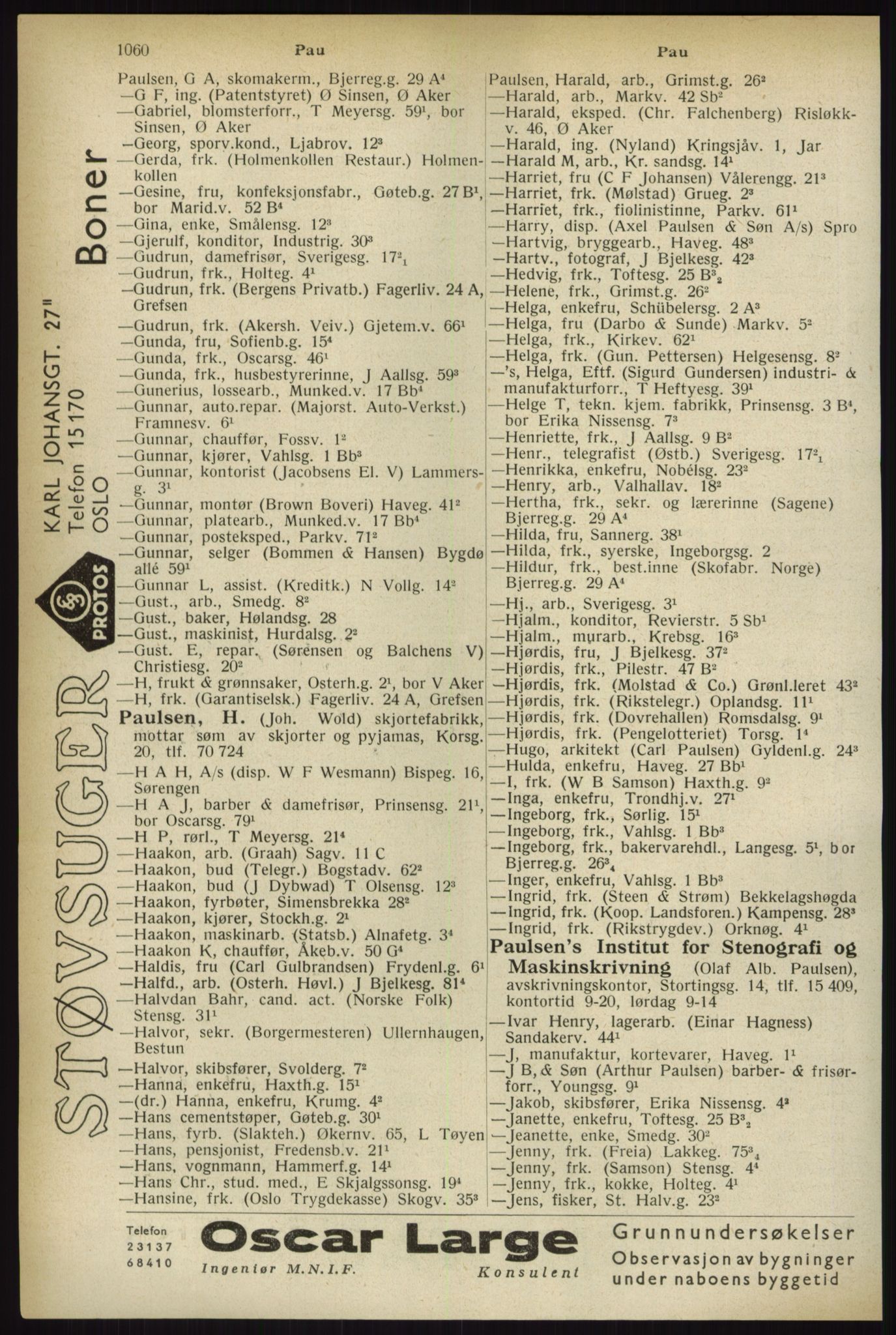 Kristiania/Oslo adressebok, PUBL/-, 1933, s. 1060