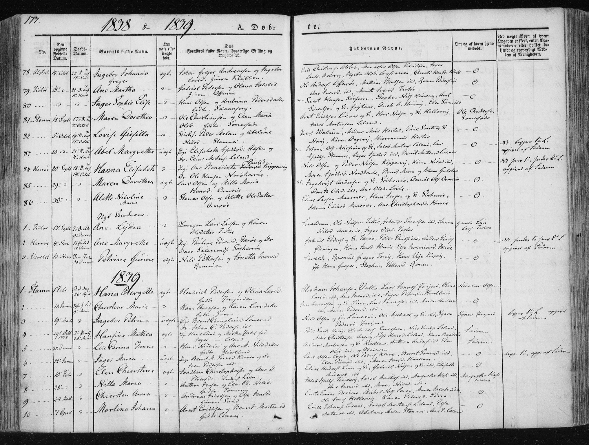 Ministerialprotokoller, klokkerbøker og fødselsregistre - Nordland, AV/SAT-A-1459/830/L0446: Ministerialbok nr. 830A10, 1831-1865, s. 177