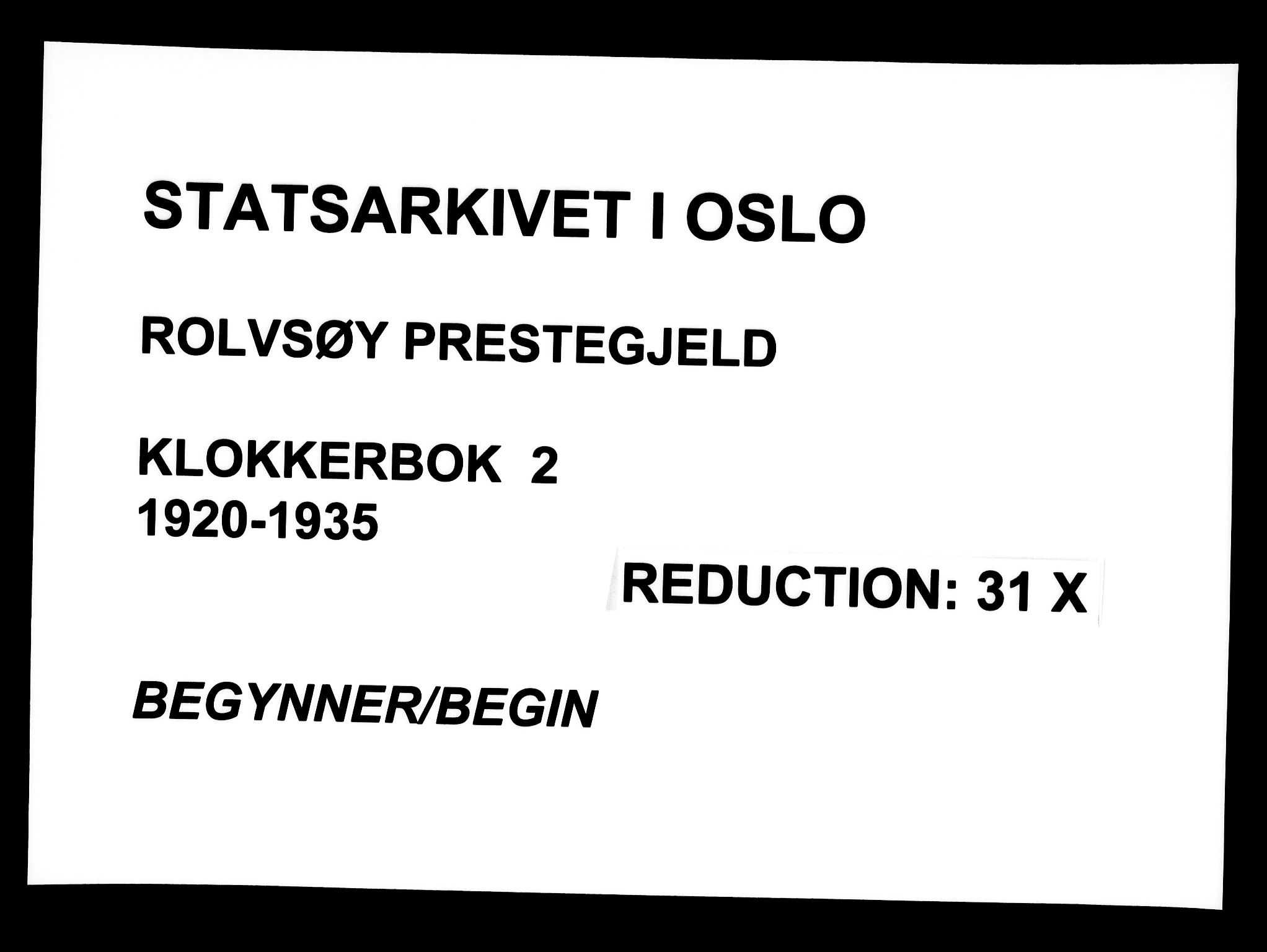 Rolvsøy prestekontor Kirkebøker, AV/SAO-A-2004/G/Ga/L0002: Klokkerbok nr. 2, 1920-1935