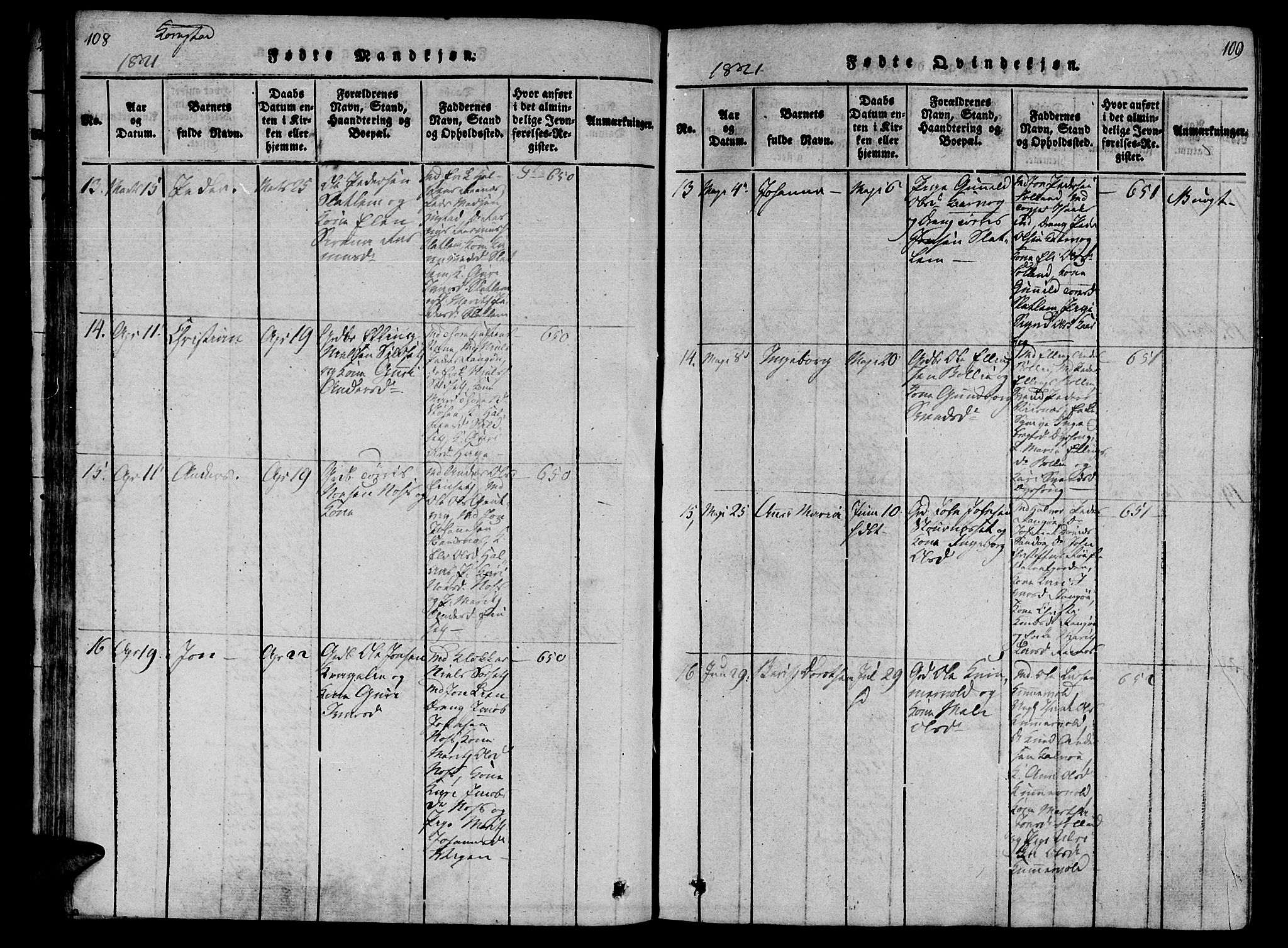 Ministerialprotokoller, klokkerbøker og fødselsregistre - Møre og Romsdal, AV/SAT-A-1454/568/L0800: Ministerialbok nr. 568A09 /3, 1820-1830, s. 108-109