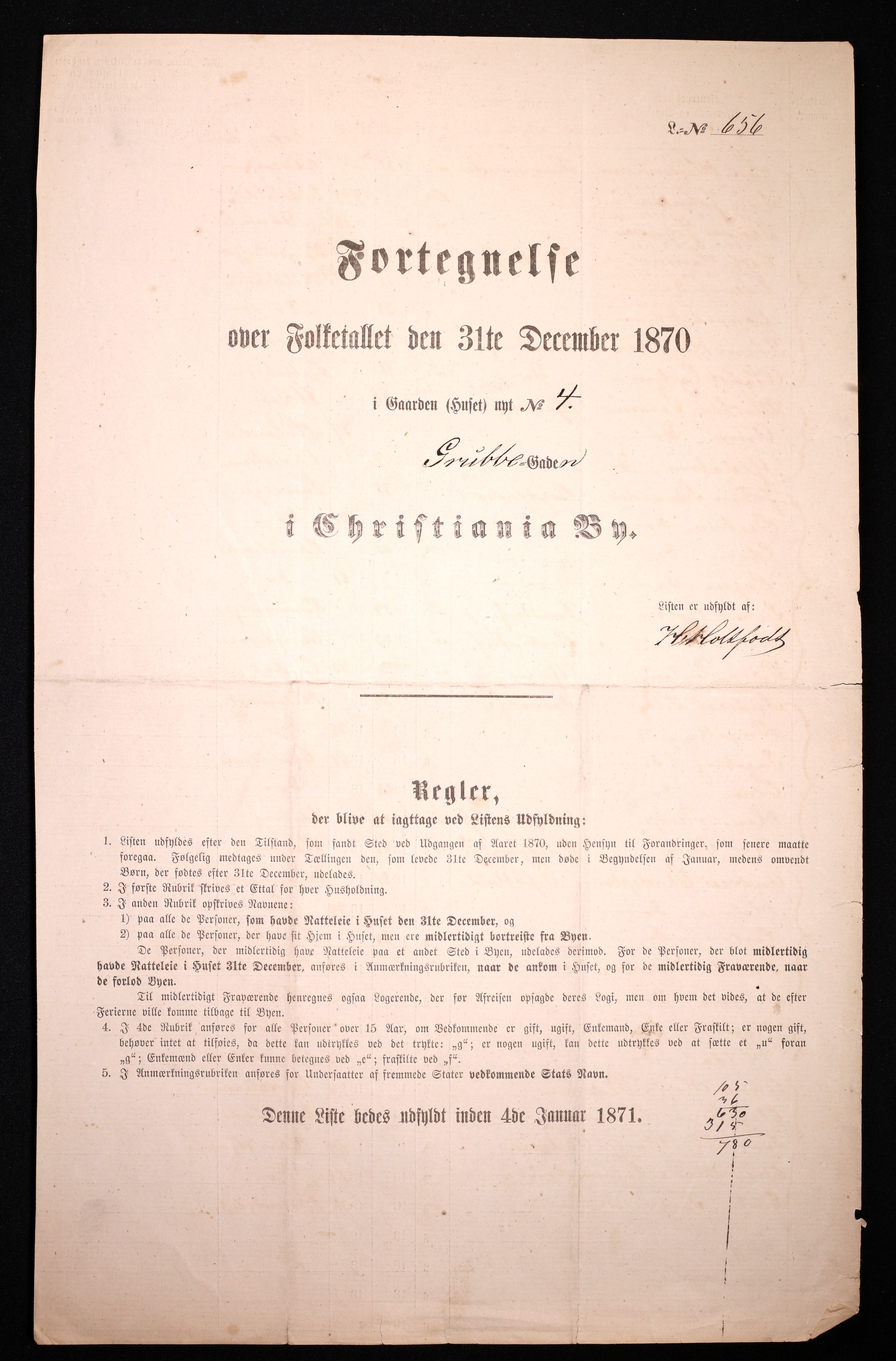 RA, Folketelling 1870 for 0301 Kristiania kjøpstad, 1870, s. 1121