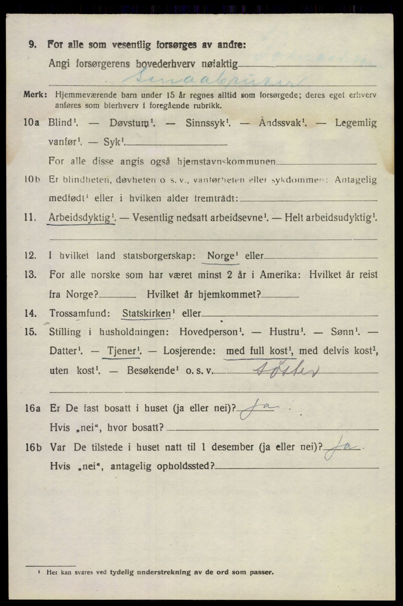 SAKO, Folketelling 1920 for 0825 Hovin herred, 1920, s. 1454
