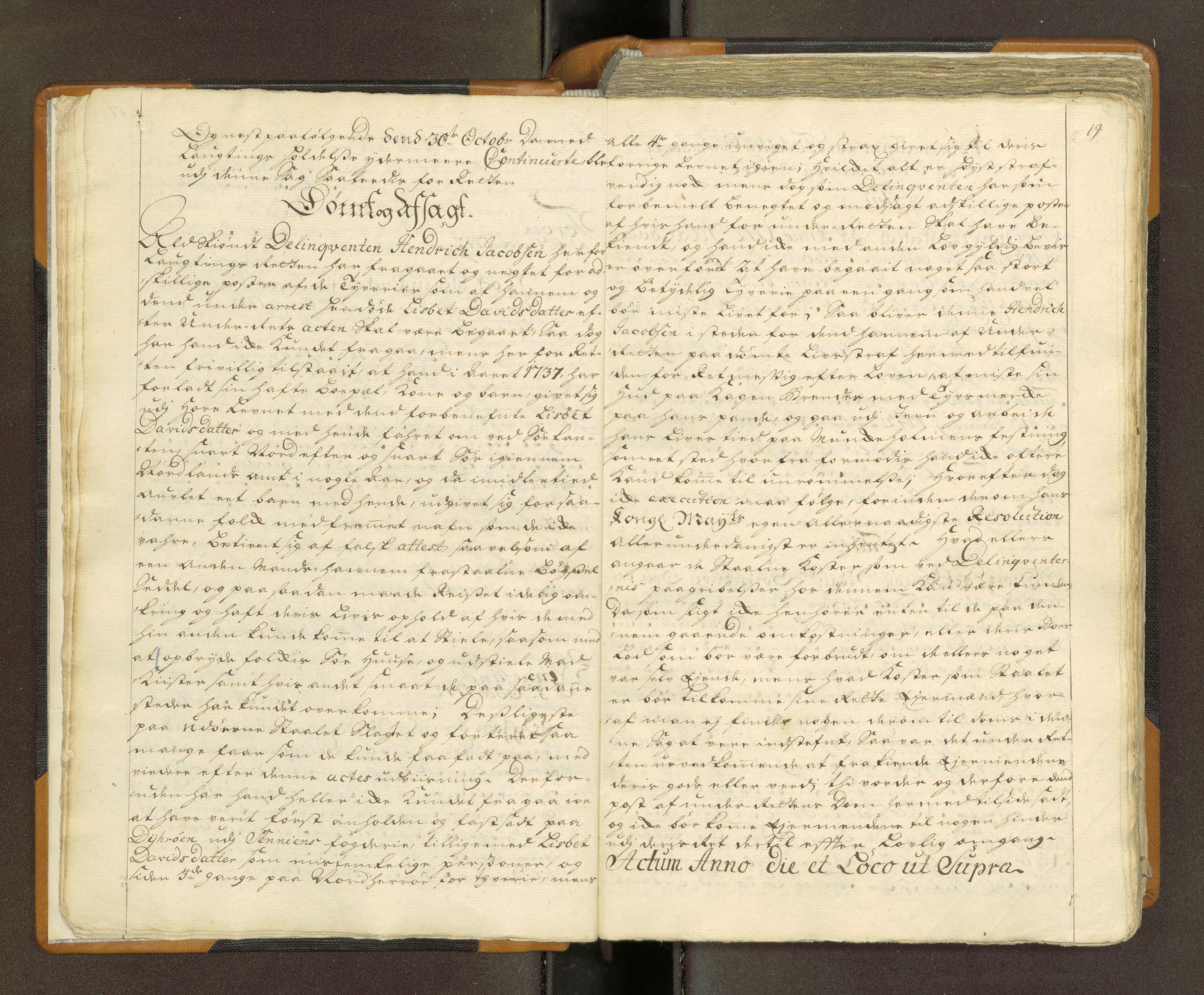 Nordland og Finnmarks lagstol, AV/SAT-A-5608/X/L0010: Domkopibok/justisprotokoll, 1742-1743, s. 18-19