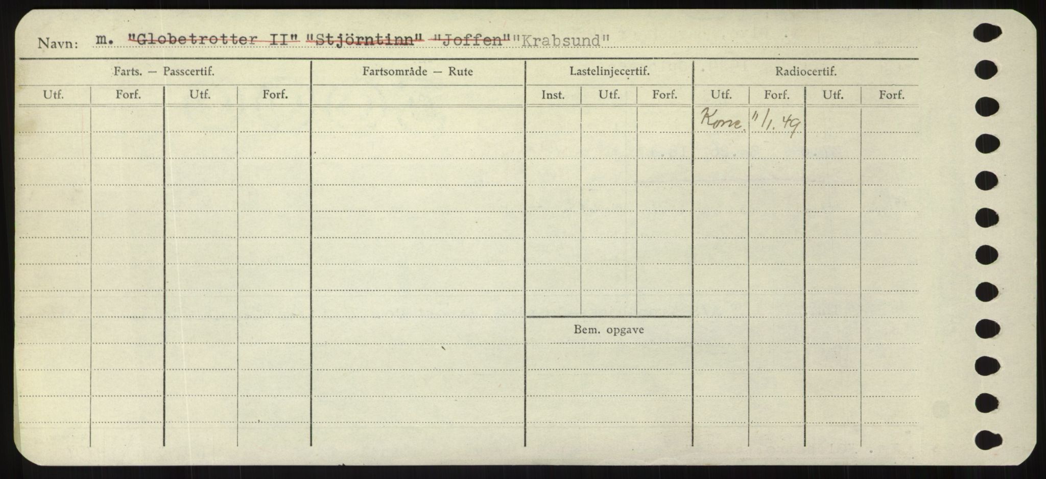 Sjøfartsdirektoratet med forløpere, Skipsmålingen, RA/S-1627/H/Hd/L0021: Fartøy, Kor-Kår, s. 136