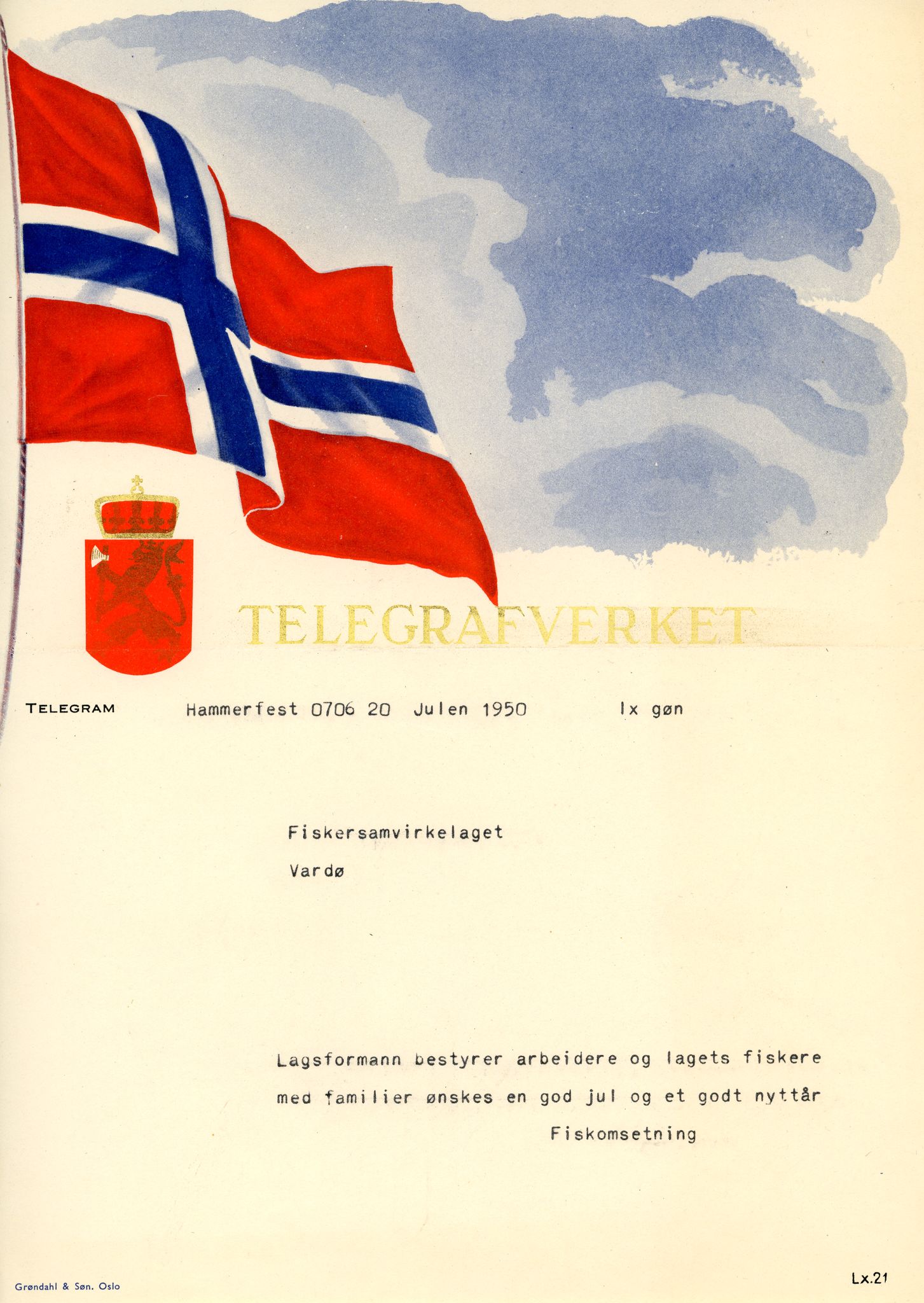 Vardø Fiskersamvirkelag, VAMU/A-0037/D/Da/L0002: Korrespondanse Er-Fi, 1946-1951