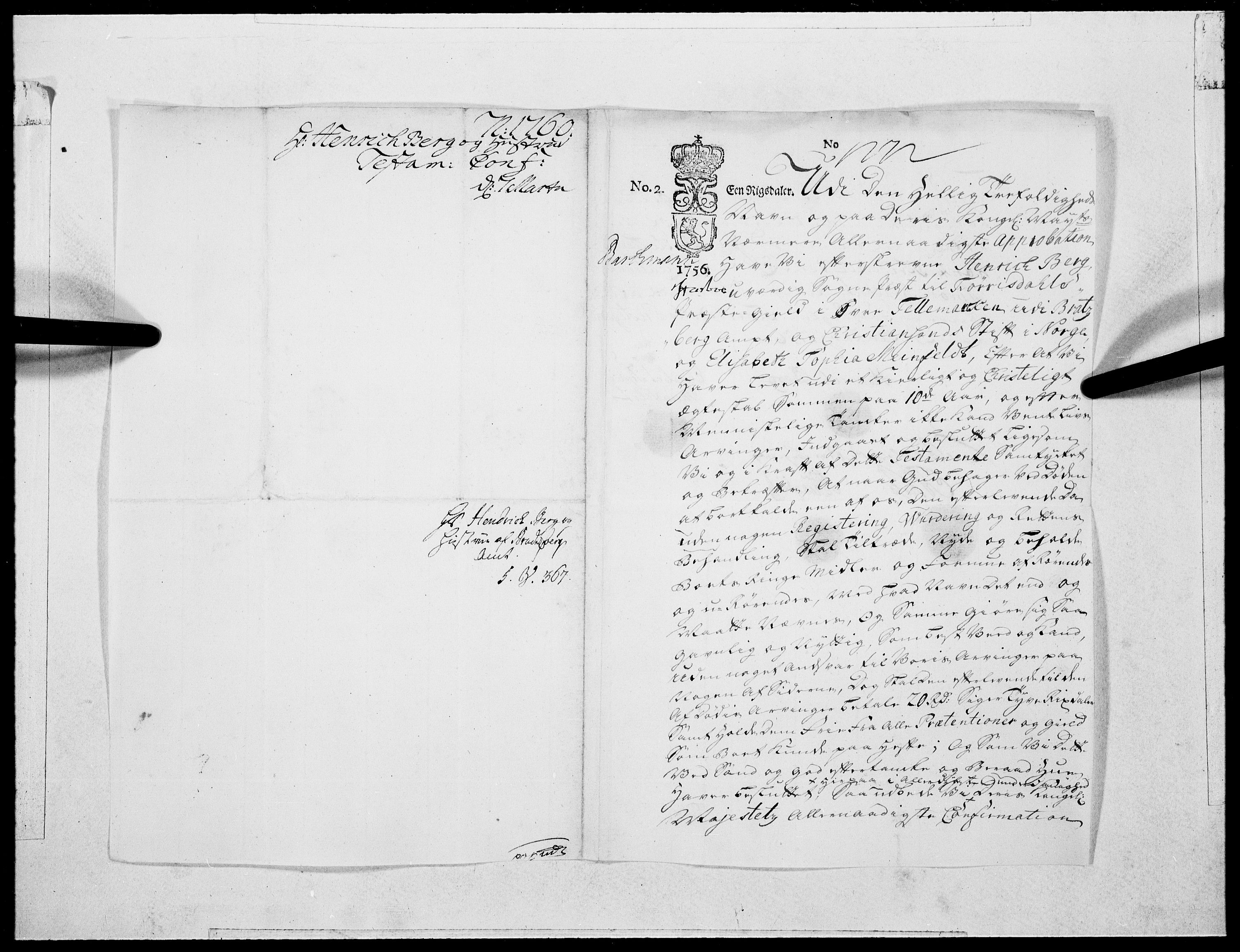 Danske Kanselli 1572-1799, AV/RA-EA-3023/F/Fc/Fcc/Fcca/L0179: Norske innlegg 1572-1799, 1760, s. 126
