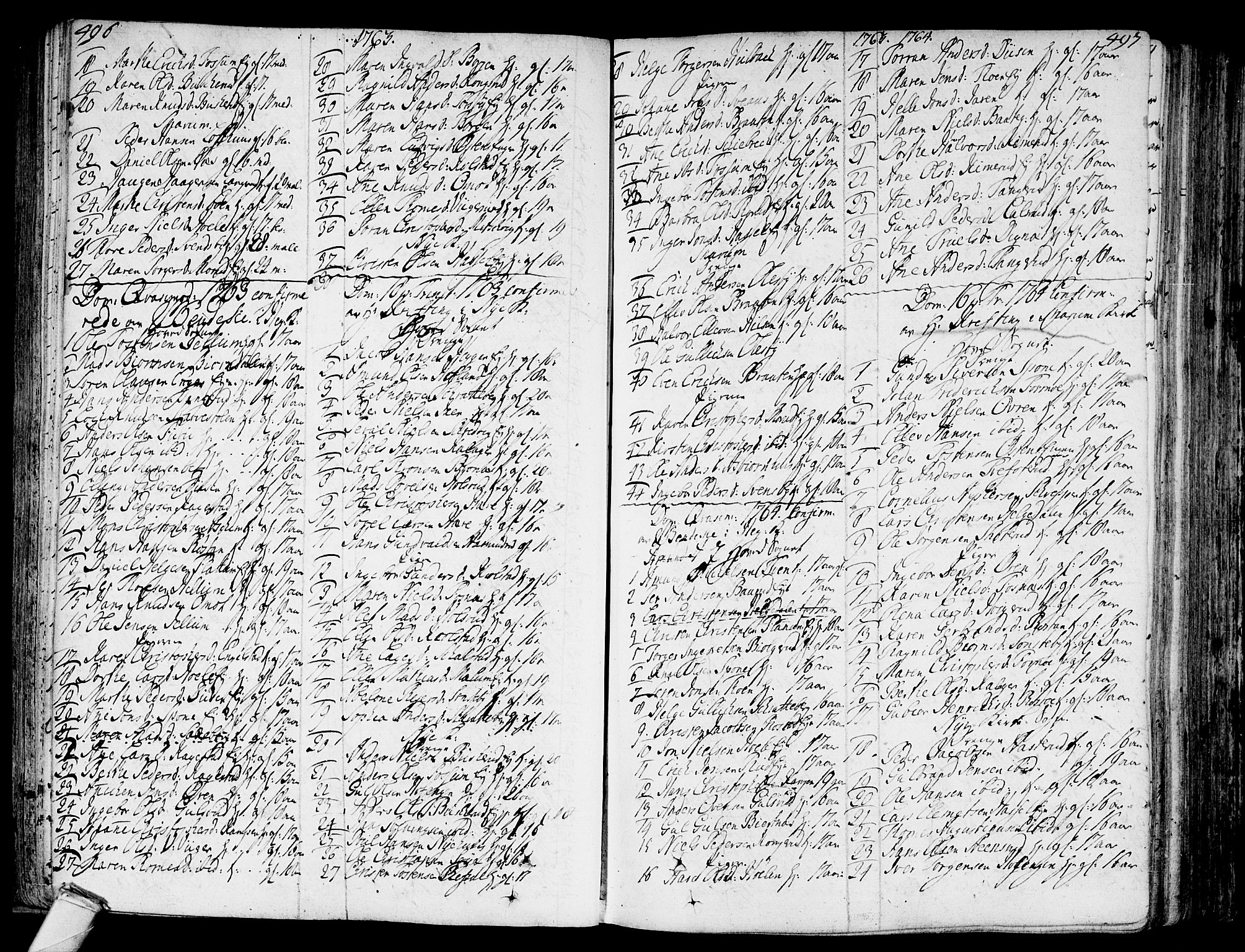 Modum kirkebøker, AV/SAKO-A-234/F/Fa/L0002: Ministerialbok nr. 2, 1741-1782, s. 496-497
