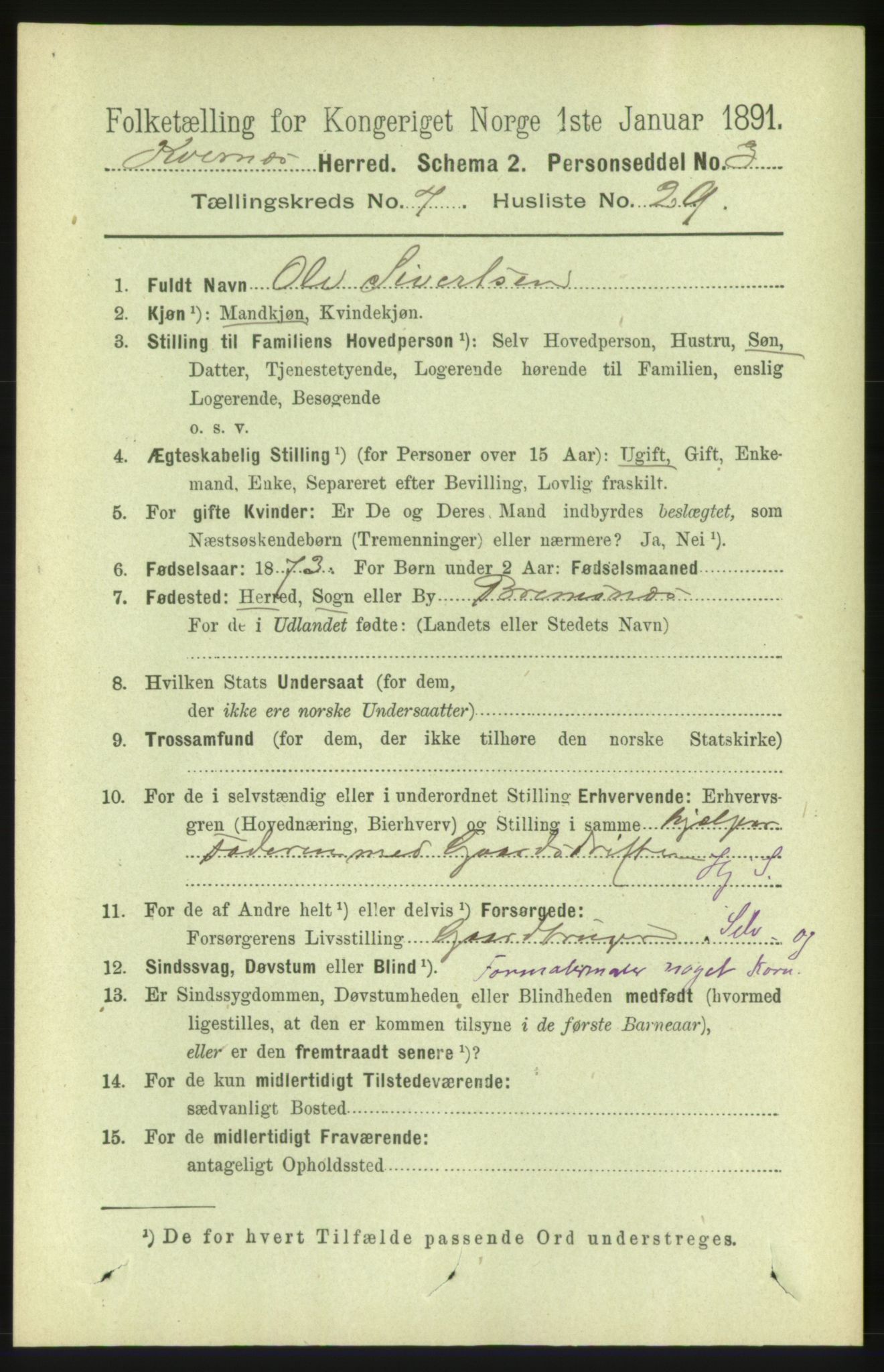 RA, Folketelling 1891 for 1553 Kvernes herred, 1891, s. 2019
