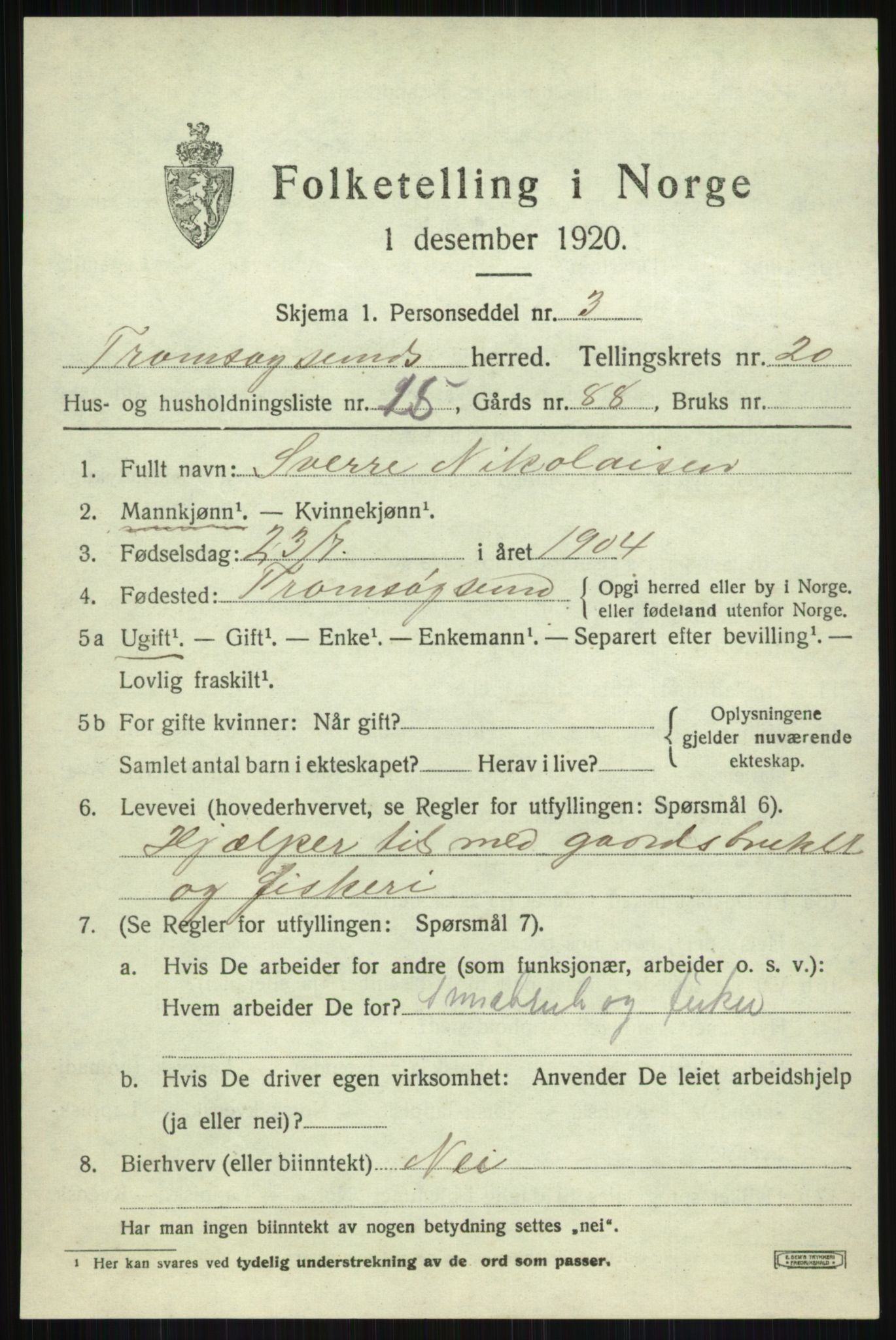 SATØ, Folketelling 1920 for 1934 Tromsøysund herred, 1920, s. 10778