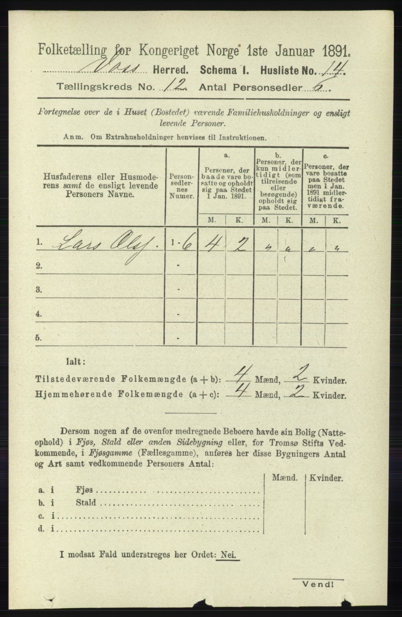 RA, Folketelling 1891 for 1235 Voss herred, 1891, s. 6429