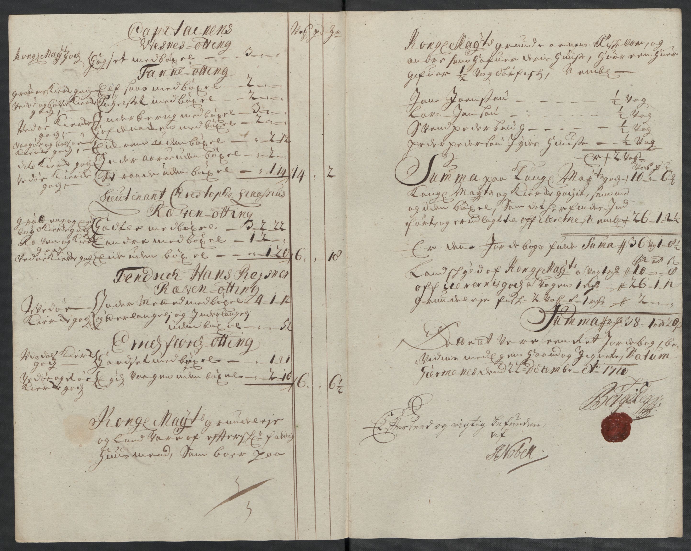 Rentekammeret inntil 1814, Reviderte regnskaper, Fogderegnskap, RA/EA-4092/R55/L3659: Fogderegnskap Romsdal, 1709-1710, s. 361