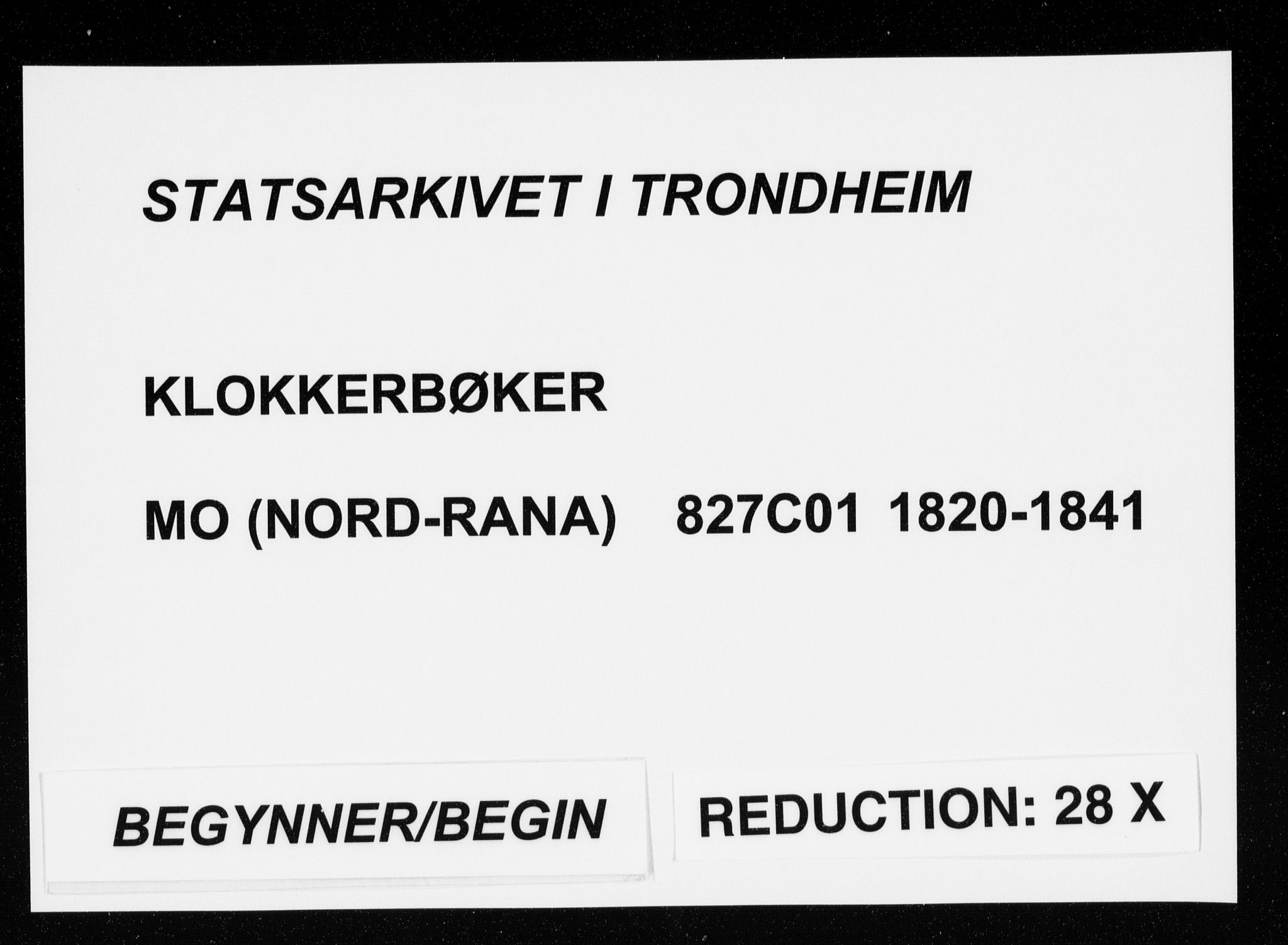 Ministerialprotokoller, klokkerbøker og fødselsregistre - Nordland, SAT/A-1459/827/L0412: Klokkerbok nr. 827C01, 1820-1841