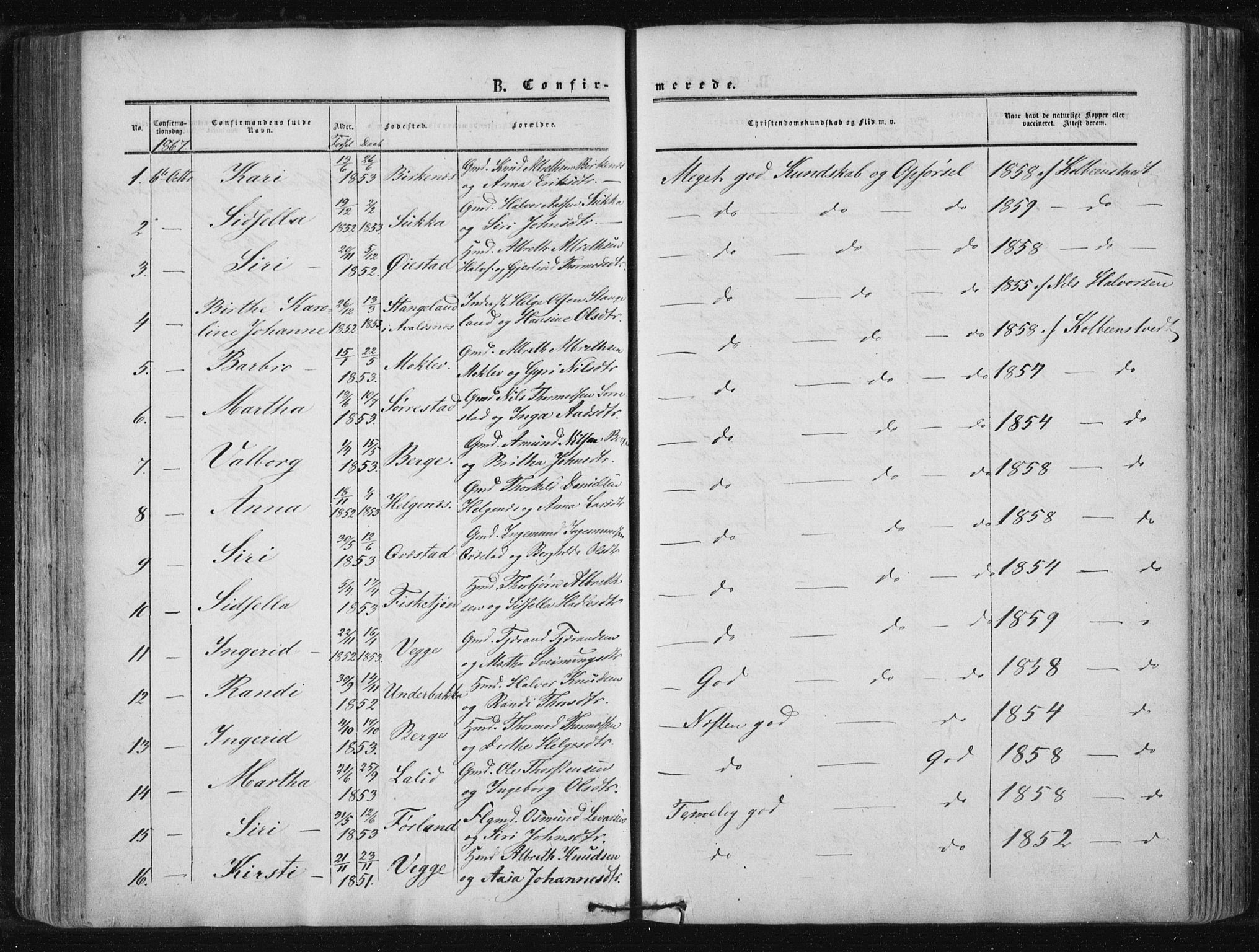 Suldal sokneprestkontor, AV/SAST-A-101845/01/IV/L0009: Ministerialbok nr. A 9, 1854-1868