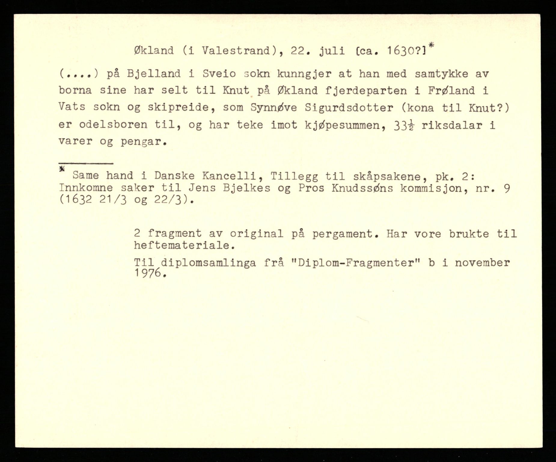 Riksarkivets diplomsamling, AV/RA-EA-5965/F35/F35b/L0007: Riksarkivets diplomer, seddelregister, 1625-1634, s. 349