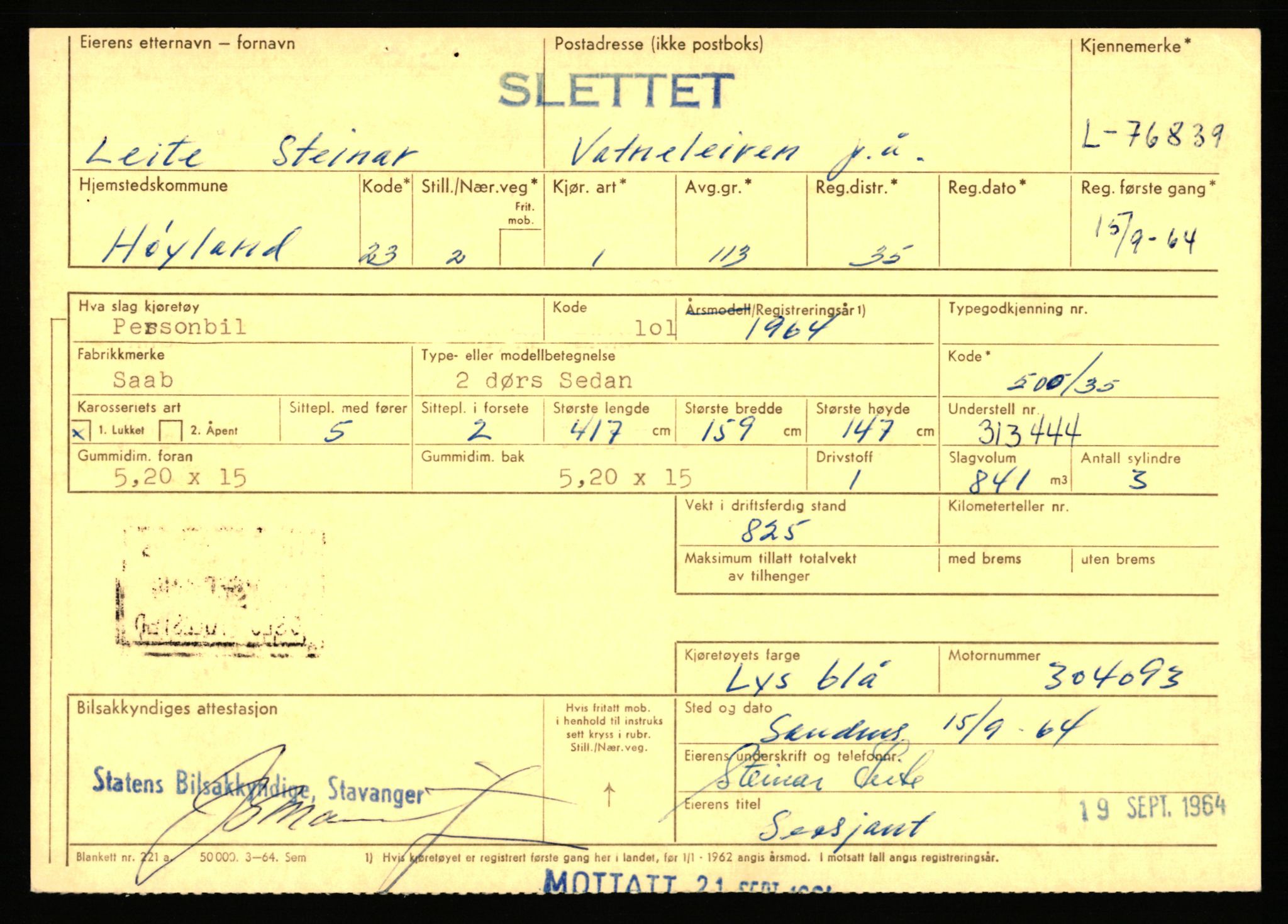 Stavanger trafikkstasjon, AV/SAST-A-101942/0/F/L0069: L-76801 - L-78797, 1930-1971, s. 45