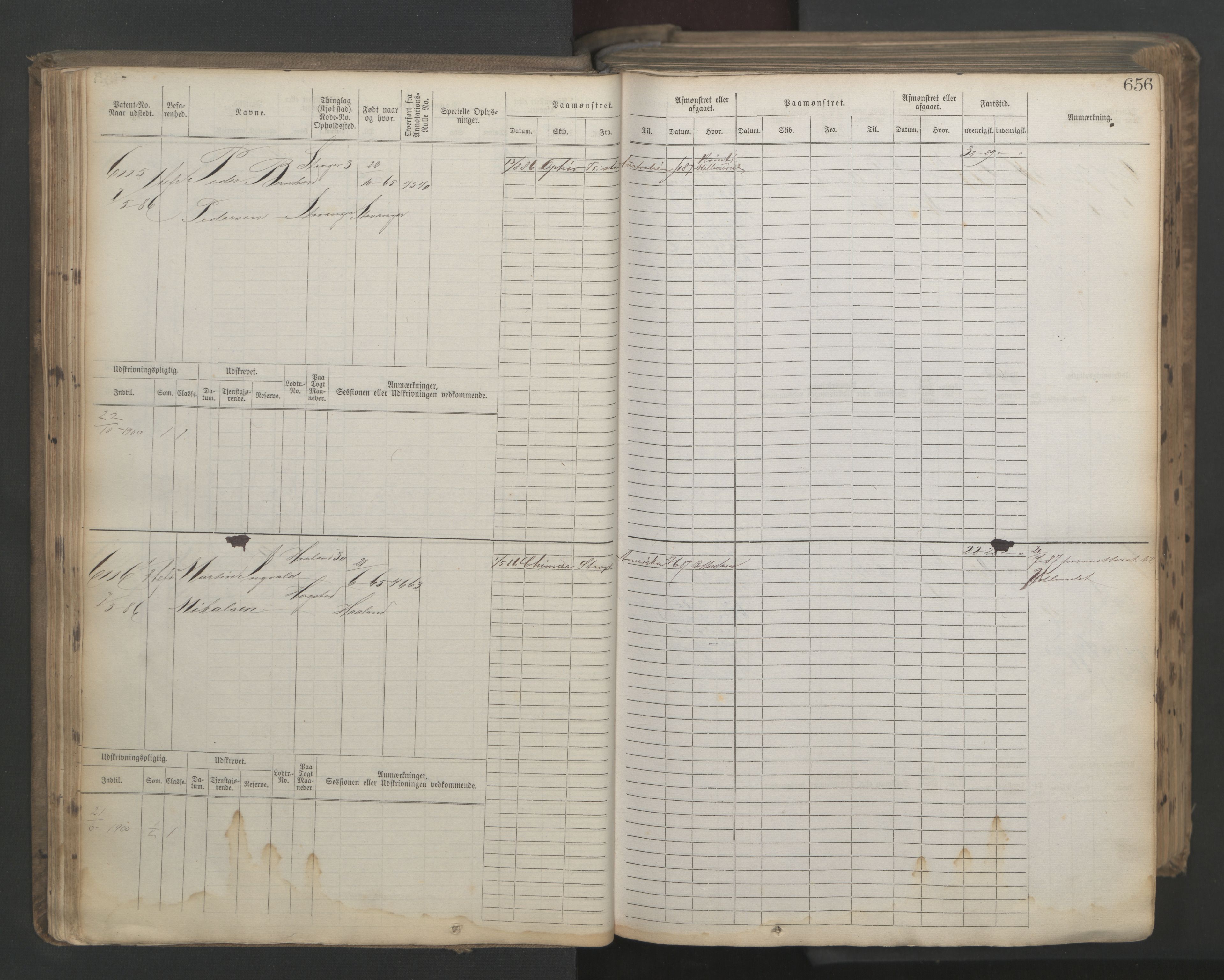 Stavanger sjømannskontor, AV/SAST-A-102006/F/Fb/Fbb/L0021: Sjøfartshovedrulle patnentnr. 6005-7204 (dublett), 1887, s. 60