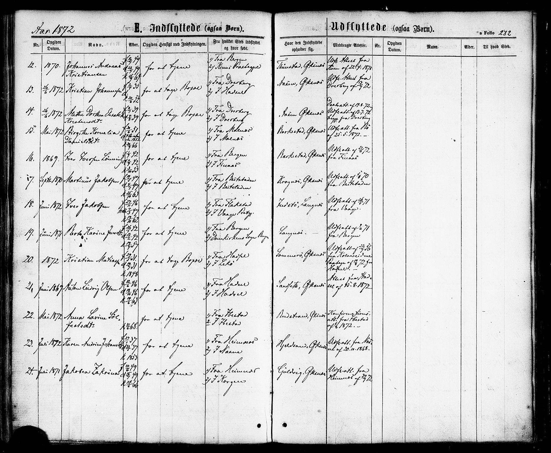 Ministerialprotokoller, klokkerbøker og fødselsregistre - Nordland, AV/SAT-A-1459/893/L1334: Ministerialbok nr. 893A07, 1867-1877, s. 282