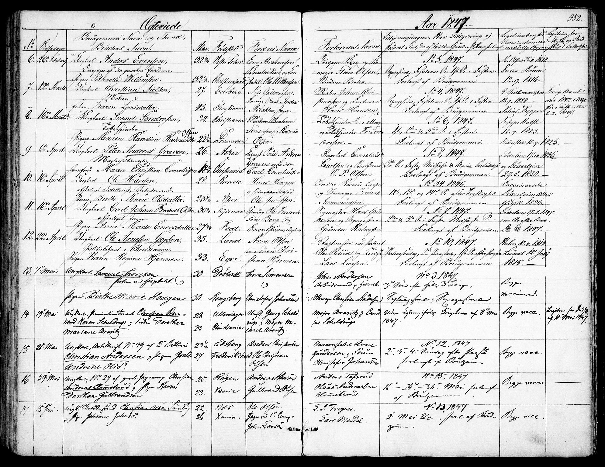 Garnisonsmenigheten Kirkebøker, SAO/A-10846/F/Fa/L0008: Ministerialbok nr. 8, 1842-1859, s. 352