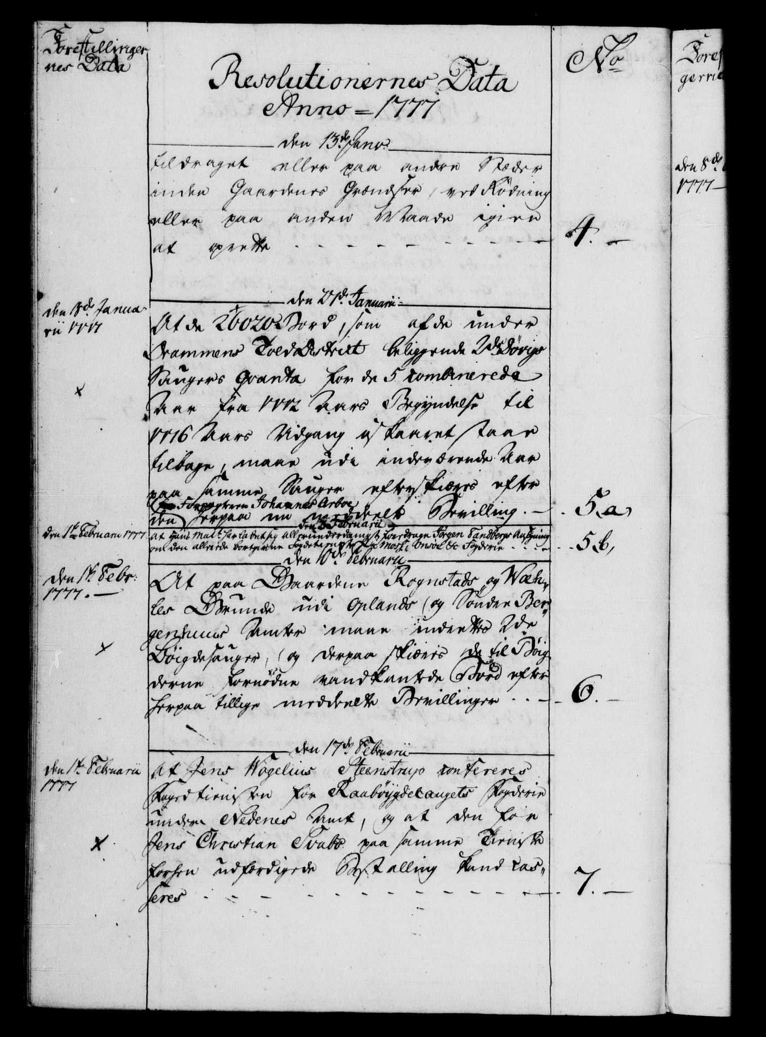 Rentekammeret, Kammerkanselliet, RA/EA-3111/G/Gf/Gfb/L0009: Register til norske relasjons- og resolusjonsprotokoller (merket RK 52.104), 1773-1780, s. 84