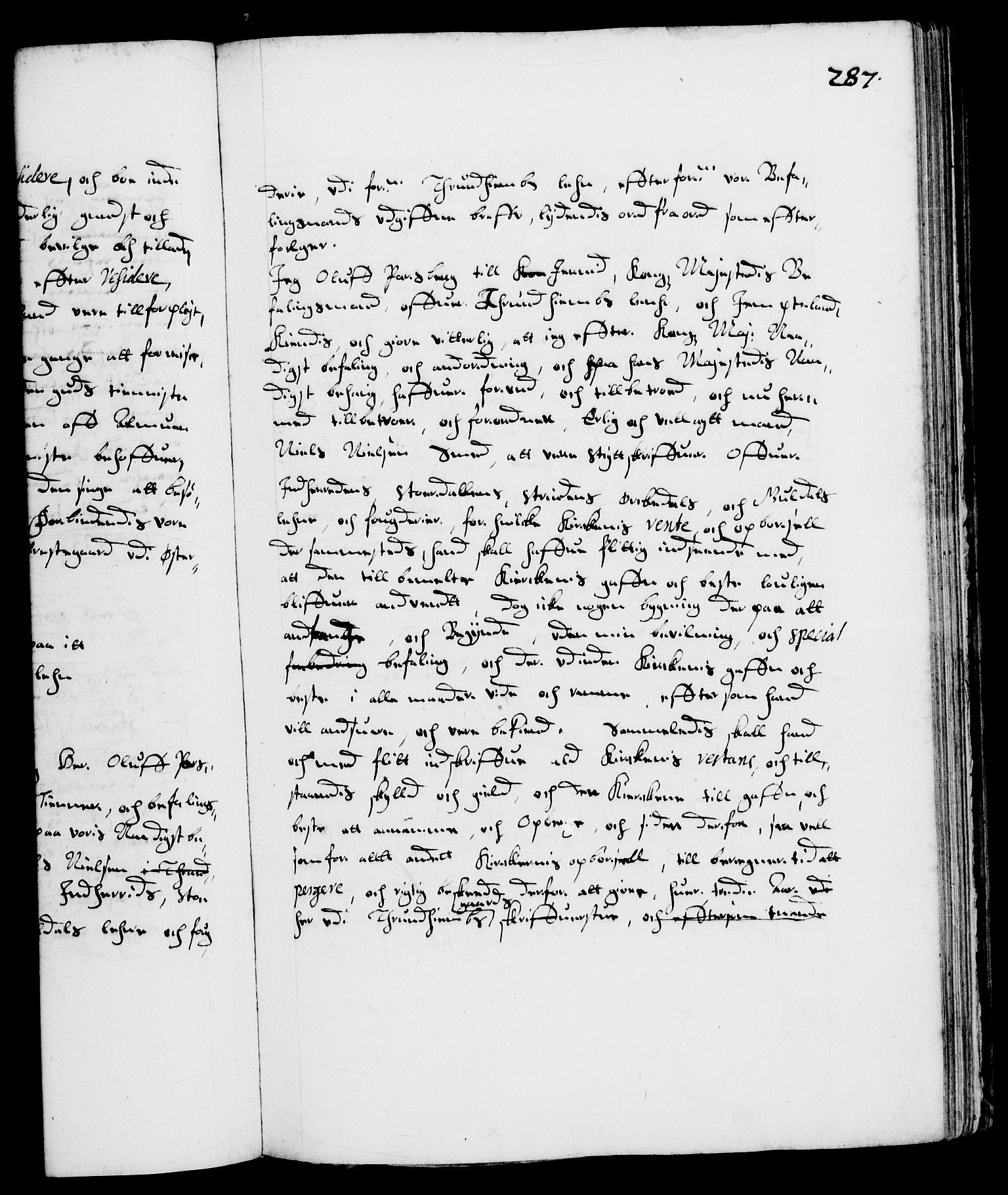 Danske Kanselli 1572-1799, AV/RA-EA-3023/F/Fc/Fca/Fcaa/L0005: Norske registre (mikrofilm), 1631-1636, s. 287a