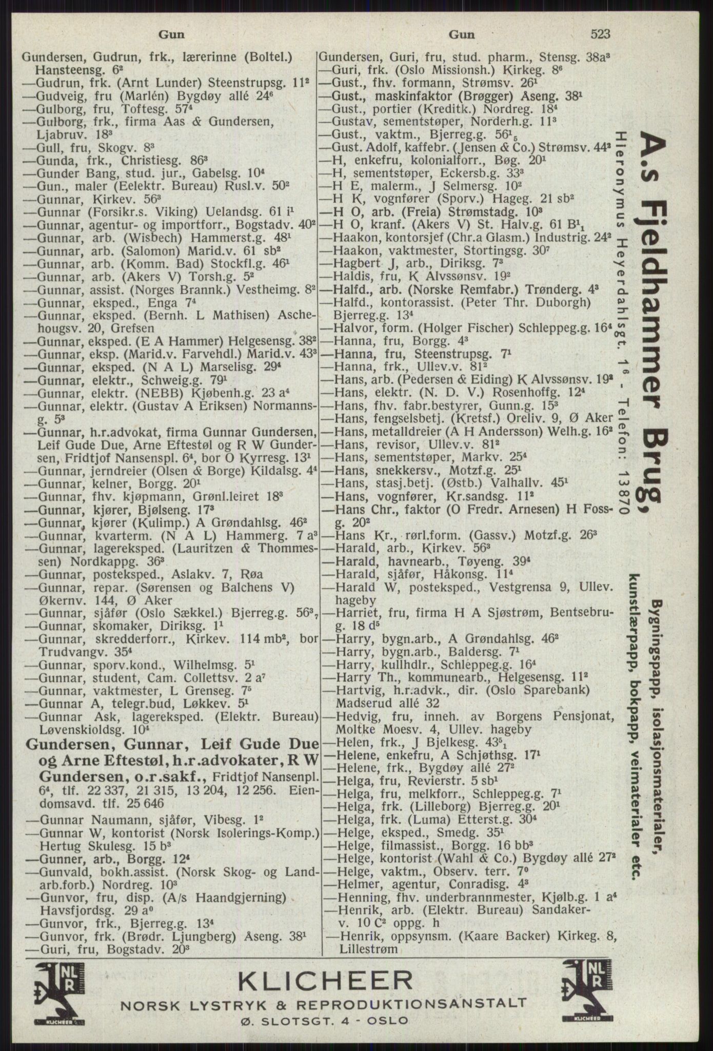 Kristiania/Oslo adressebok, PUBL/-, 1941, s. 523