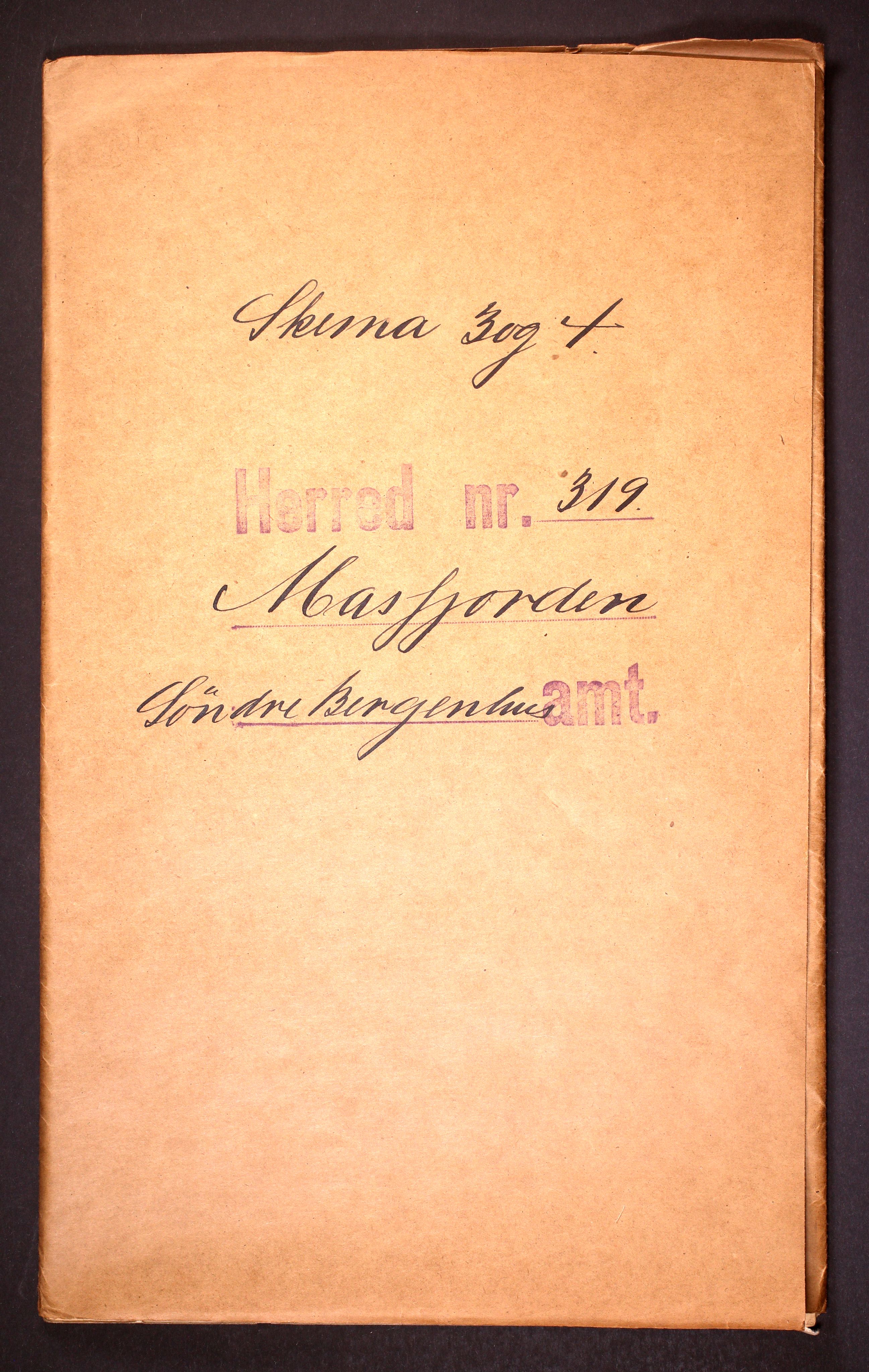 RA, Folketelling 1910 for 1266 Masfjorden herred, 1910, s. 1