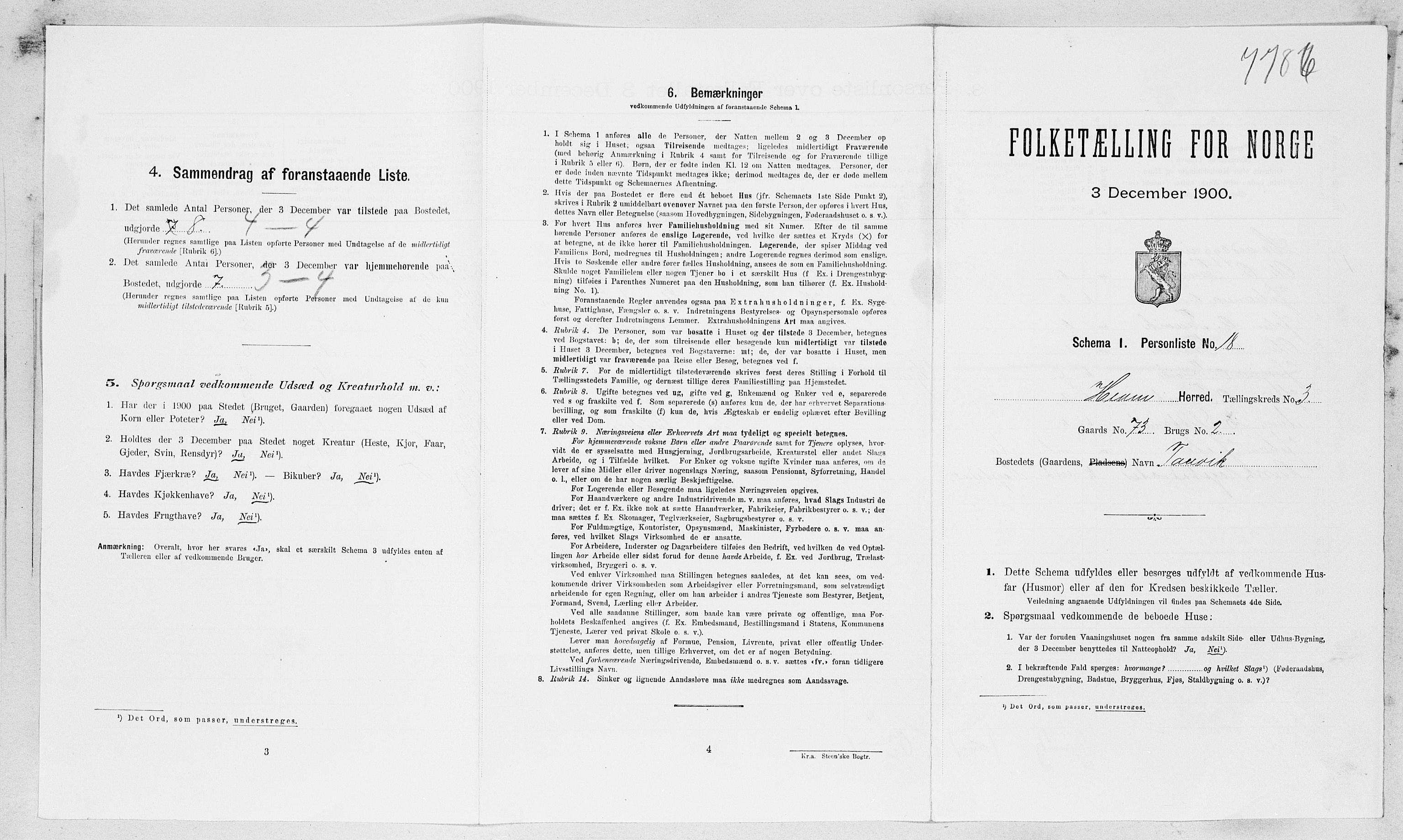 SAT, Folketelling 1900 for 1612 Hemne herred, 1900, s. 367