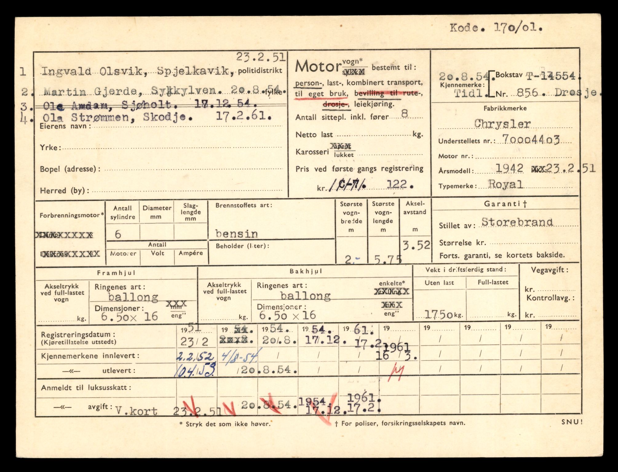 Møre og Romsdal vegkontor - Ålesund trafikkstasjon, AV/SAT-A-4099/F/Fe/L0046: Registreringskort for kjøretøy T 14445 - T 14579, 1927-1998