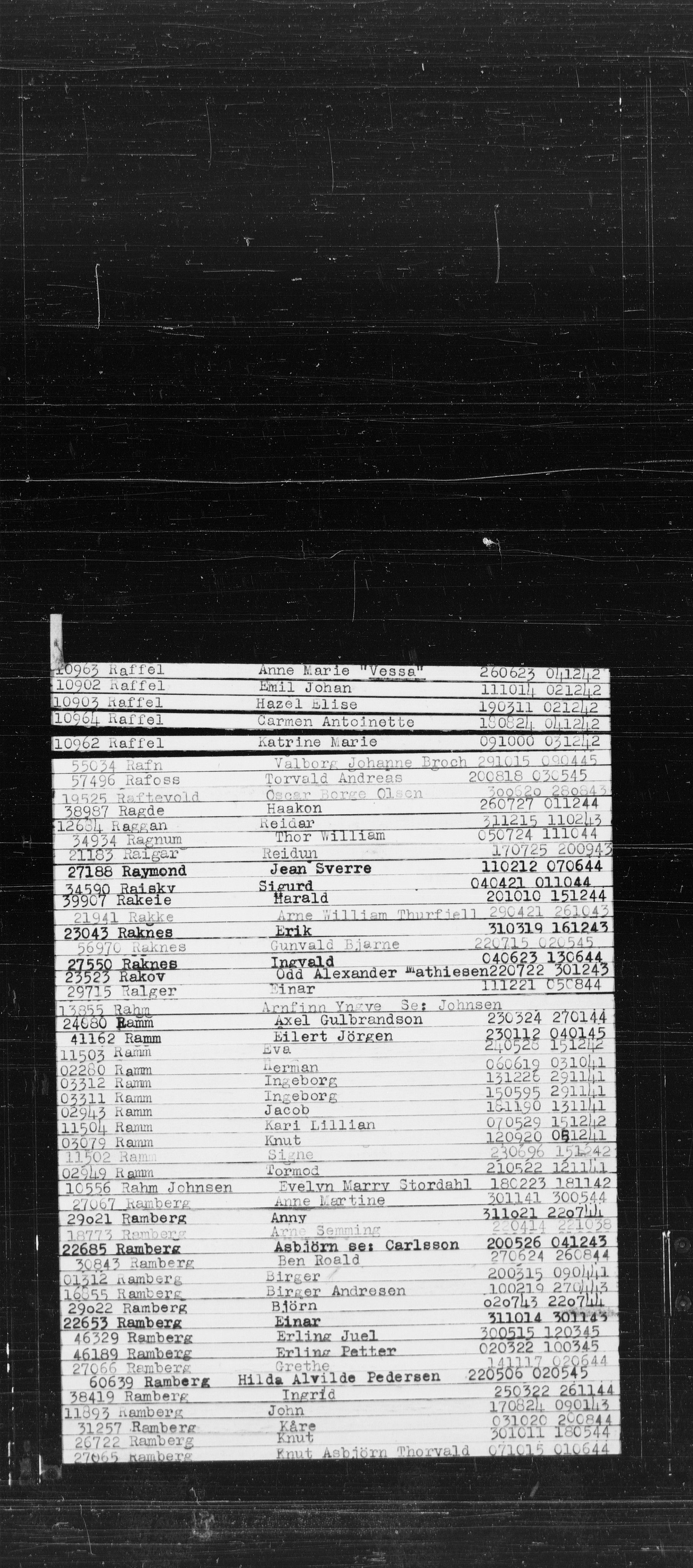 Den Kgl. Norske Legasjons Flyktningskontor, RA/S-6753/V/Va/L0022: Kjesäterkartoteket.  Alfabetisk register, A-Å., 1940-1945, s. 717