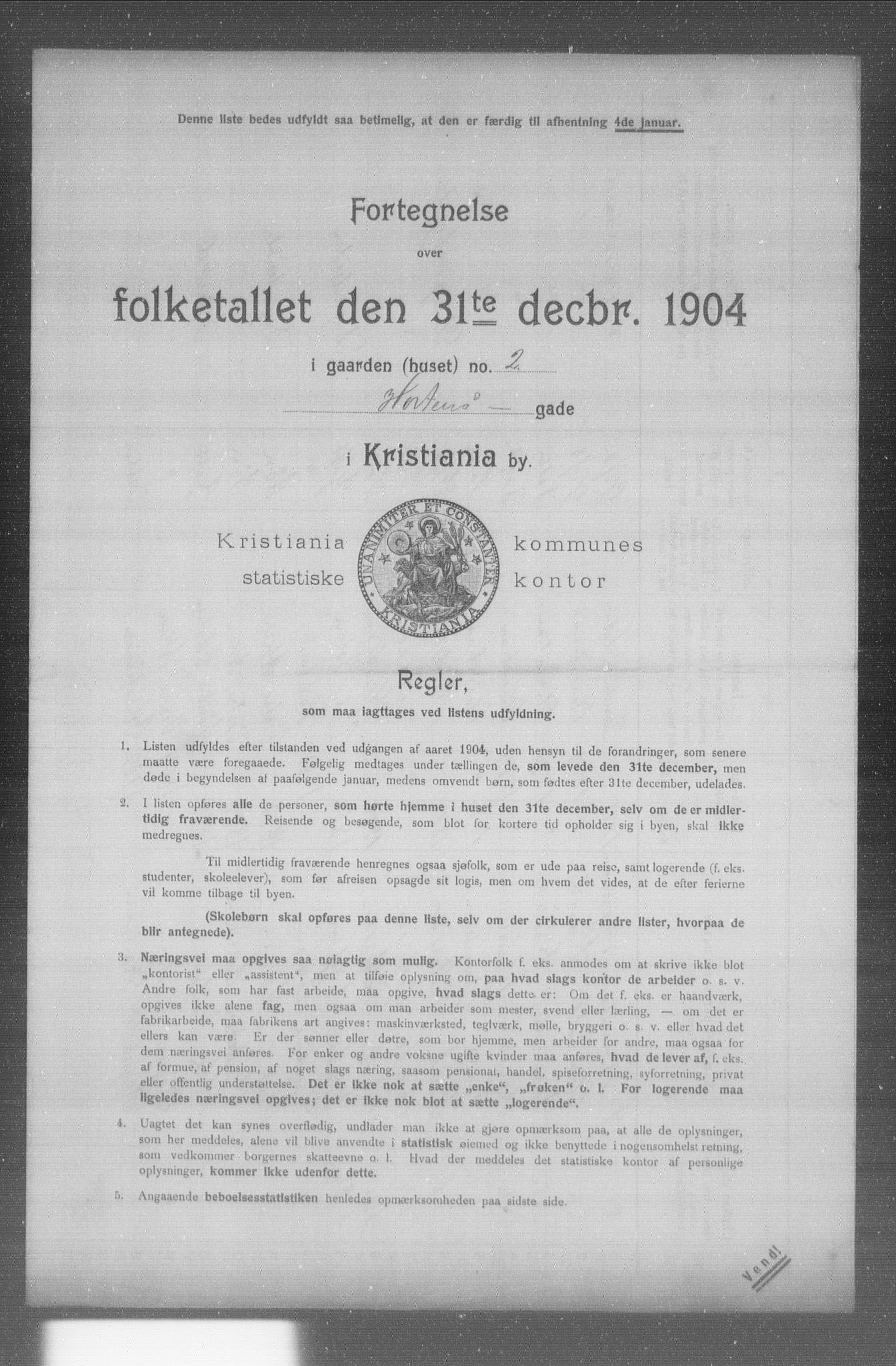 OBA, Kommunal folketelling 31.12.1904 for Kristiania kjøpstad, 1904, s. 7959