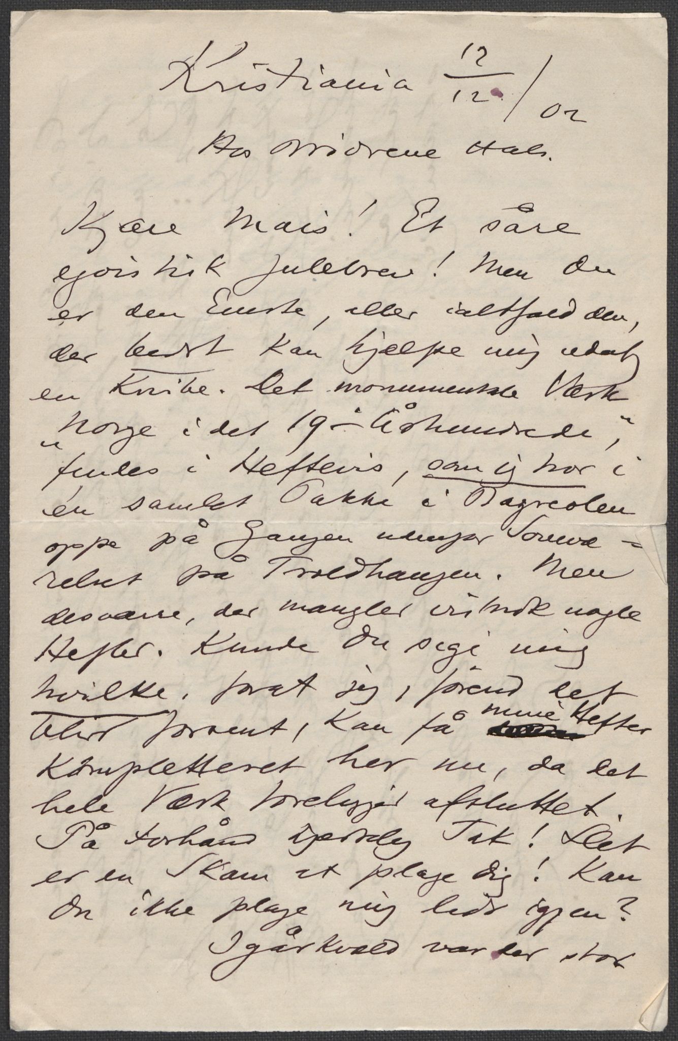 Beyer, Frants, RA/PA-0132/F/L0001: Brev fra Edvard Grieg til Frantz Beyer og "En del optegnelser som kan tjene til kommentar til brevene" av Marie Beyer, 1872-1907, s. 677