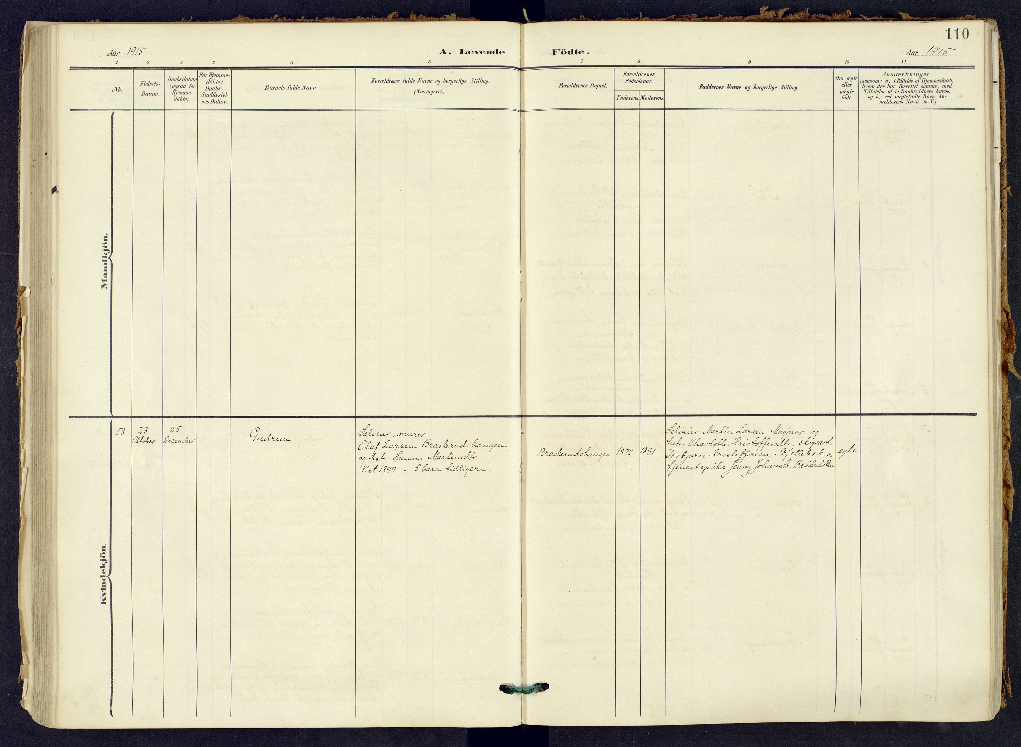 Våler prestekontor, Hedmark, AV/SAH-PREST-040/H/Ha/Haa/L0008: Ministerialbok nr. 8, 1905-1921, s. 110