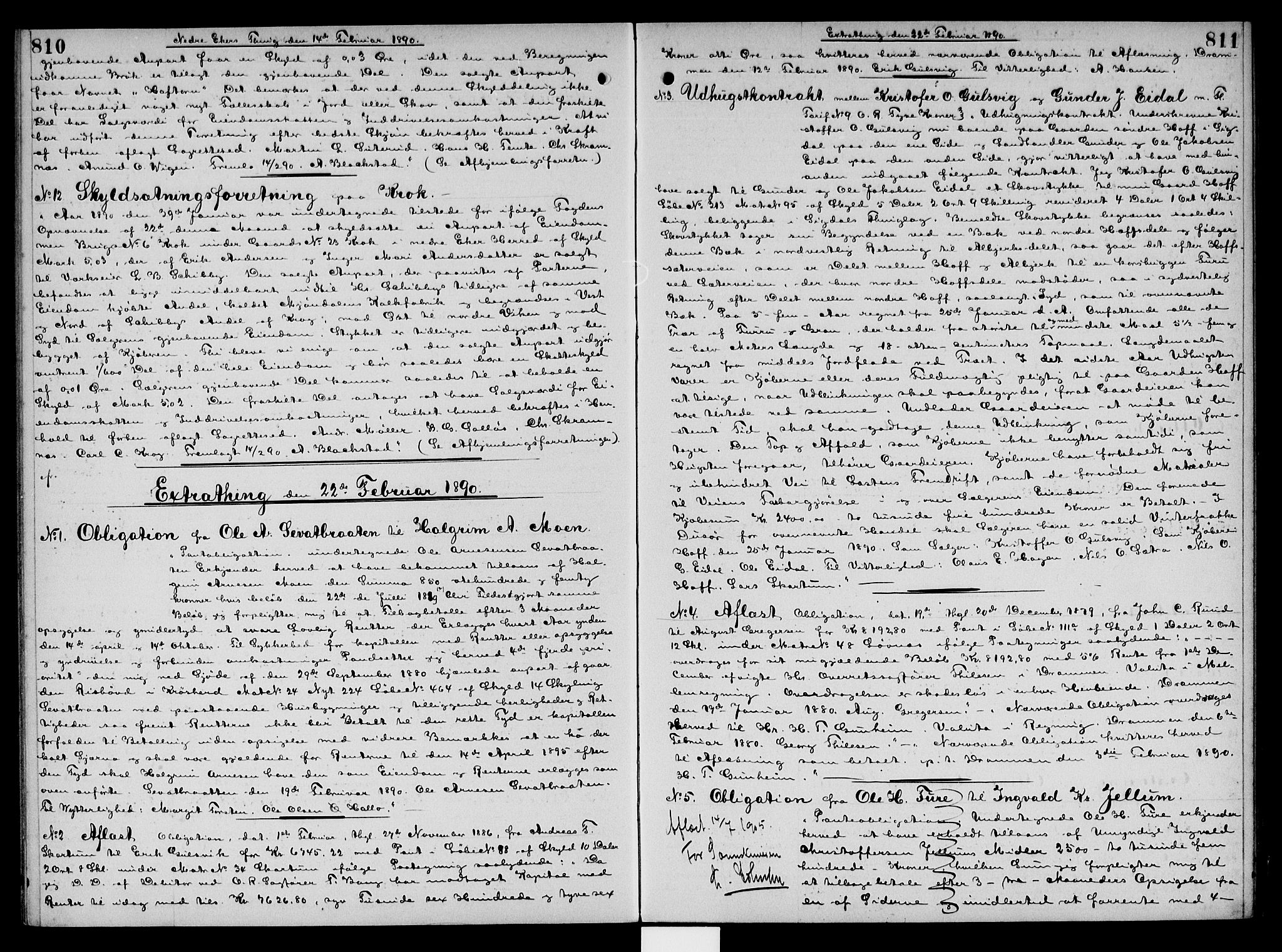 Eiker, Modum og Sigdal sorenskriveri, SAKO/A-123/G/Ga/Gaa/L0020: Pantebok nr. I 20, 1887-1891, s. 810-811