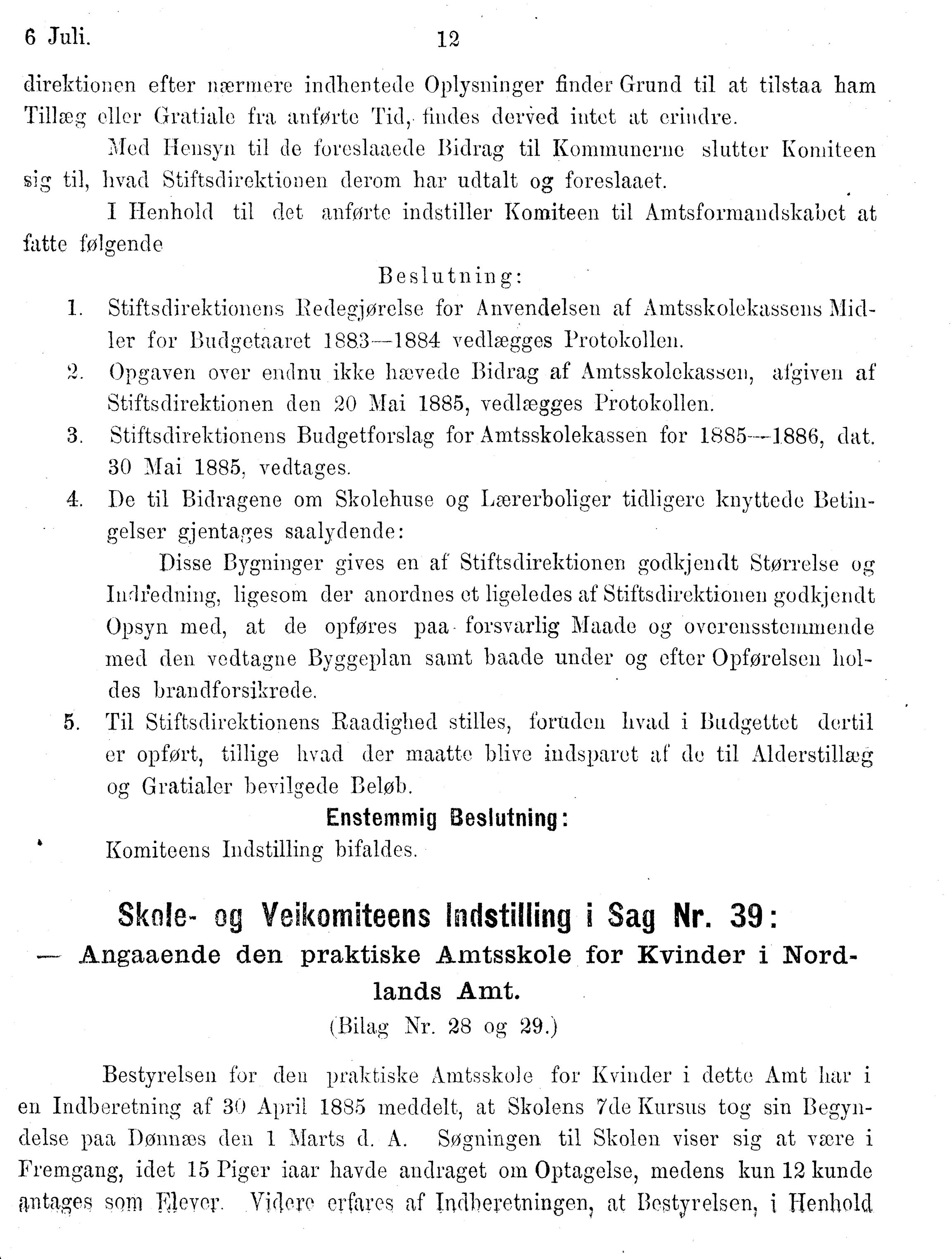 Nordland Fylkeskommune. Fylkestinget, AIN/NFK-17/176/A/Ac/L0014: Fylkestingsforhandlinger 1881-1885, 1881-1885