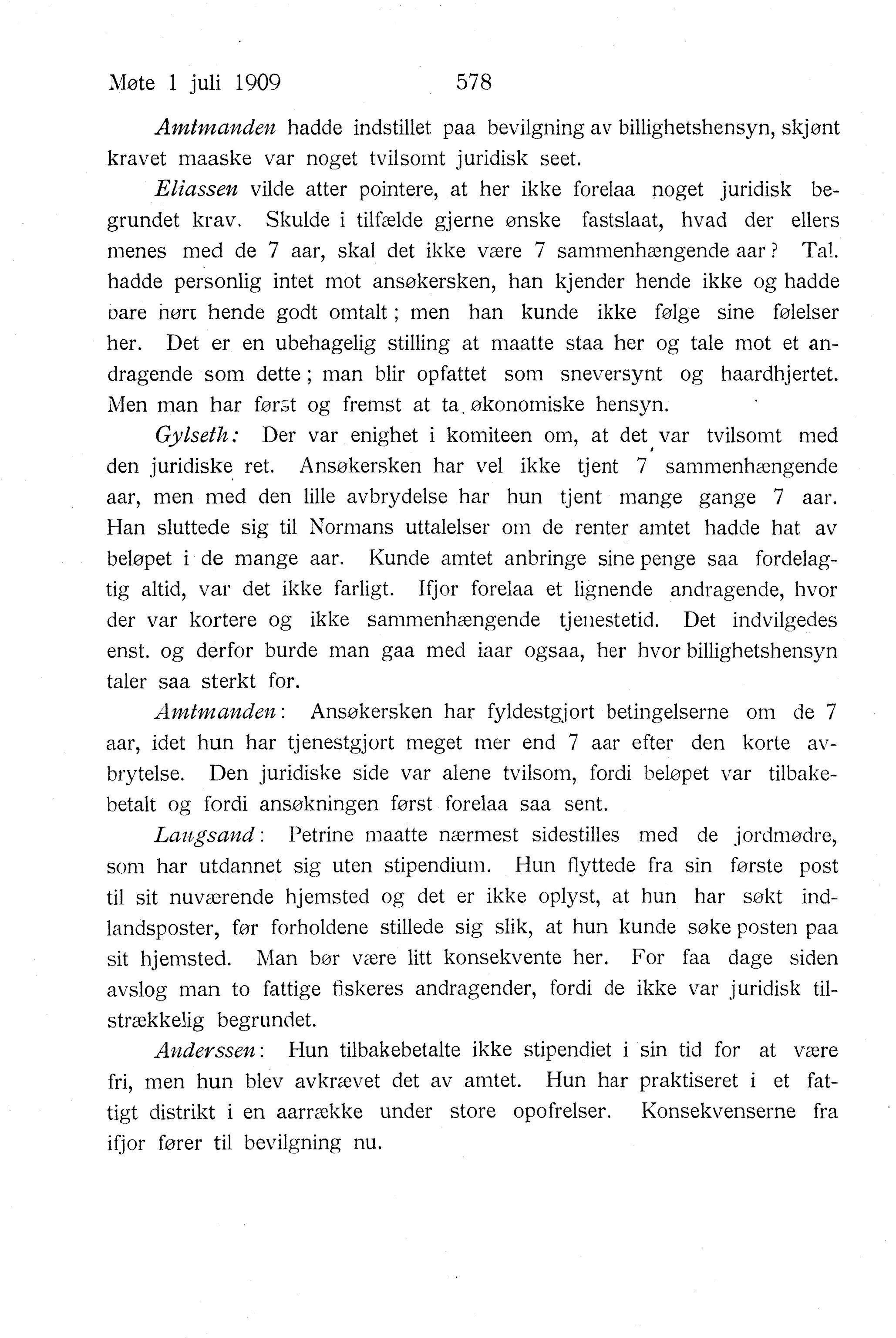 Nordland Fylkeskommune. Fylkestinget, AIN/NFK-17/176/A/Ac/L0032: Fylkestingsforhandlinger 1909, 1909