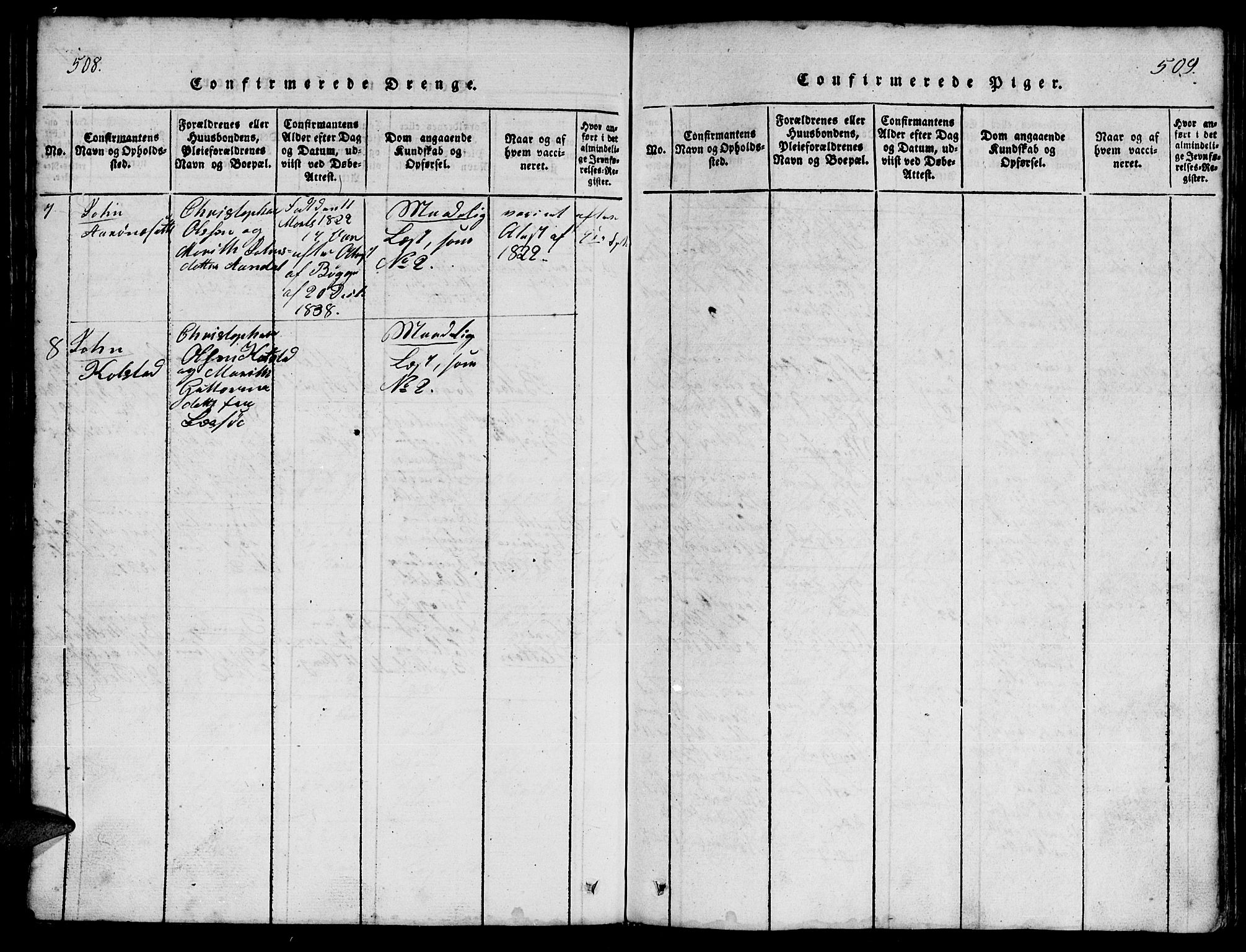 Ministerialprotokoller, klokkerbøker og fødselsregistre - Møre og Romsdal, SAT/A-1454/555/L0665: Klokkerbok nr. 555C01, 1818-1868, s. 508-509