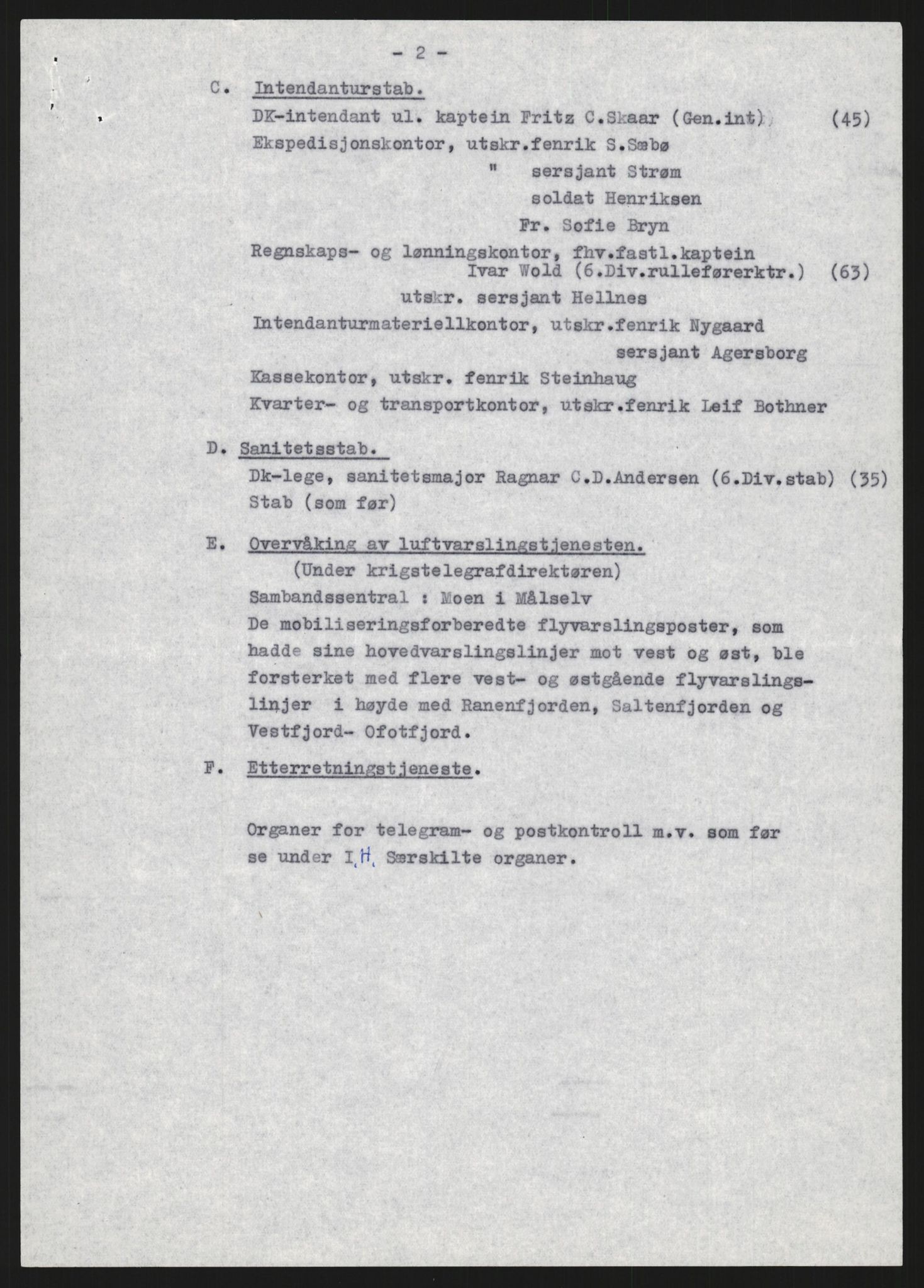 Forsvaret, Forsvarets krigshistoriske avdeling, AV/RA-RAFA-2017/Y/Yb/L0132: II-C-11-600  -  6. Divisjon / 6. Distriktskommando, 1940-1960, s. 40