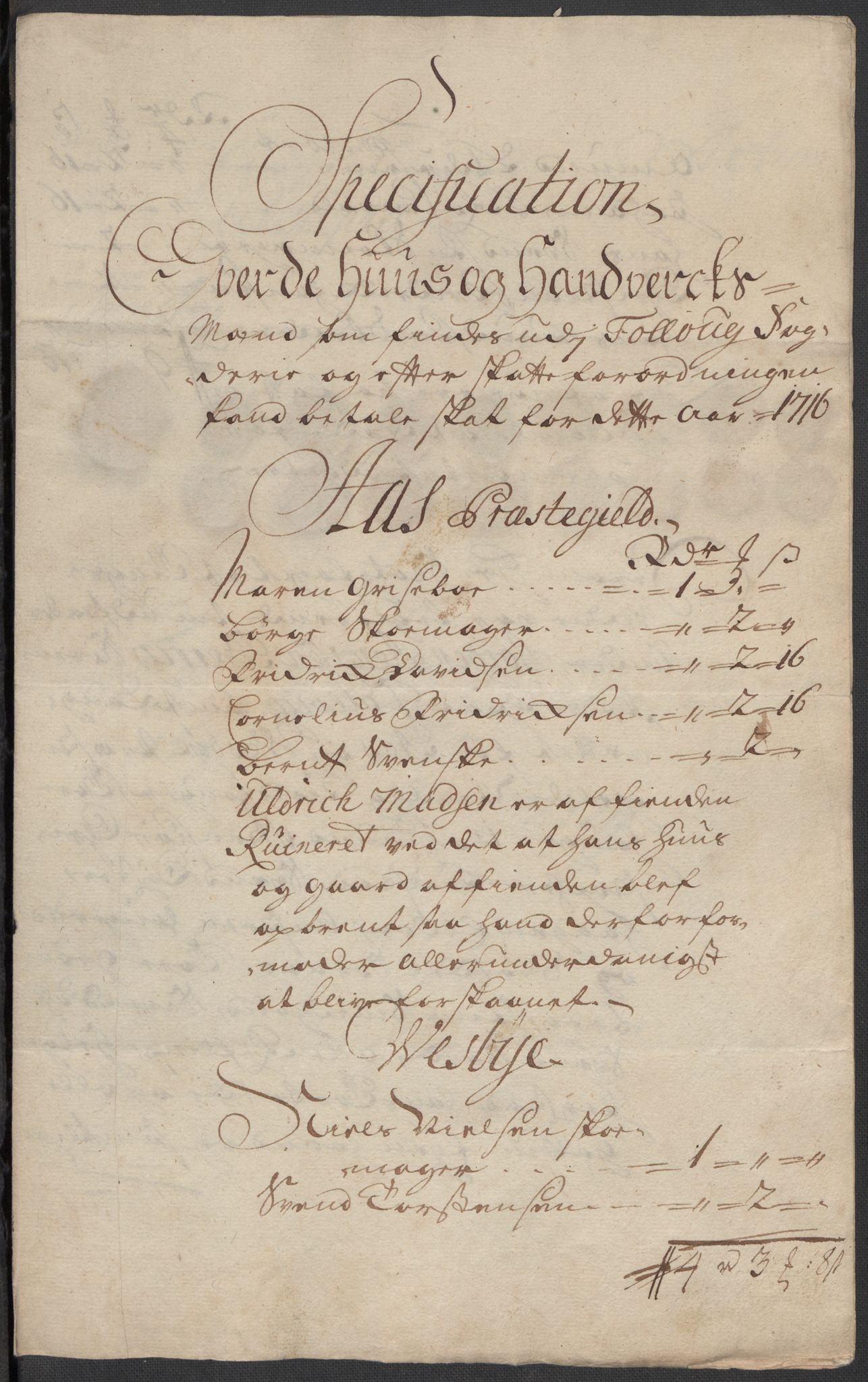 Rentekammeret inntil 1814, Reviderte regnskaper, Fogderegnskap, AV/RA-EA-4092/R10/L0454: Fogderegnskap Aker og Follo, 1716, s. 135