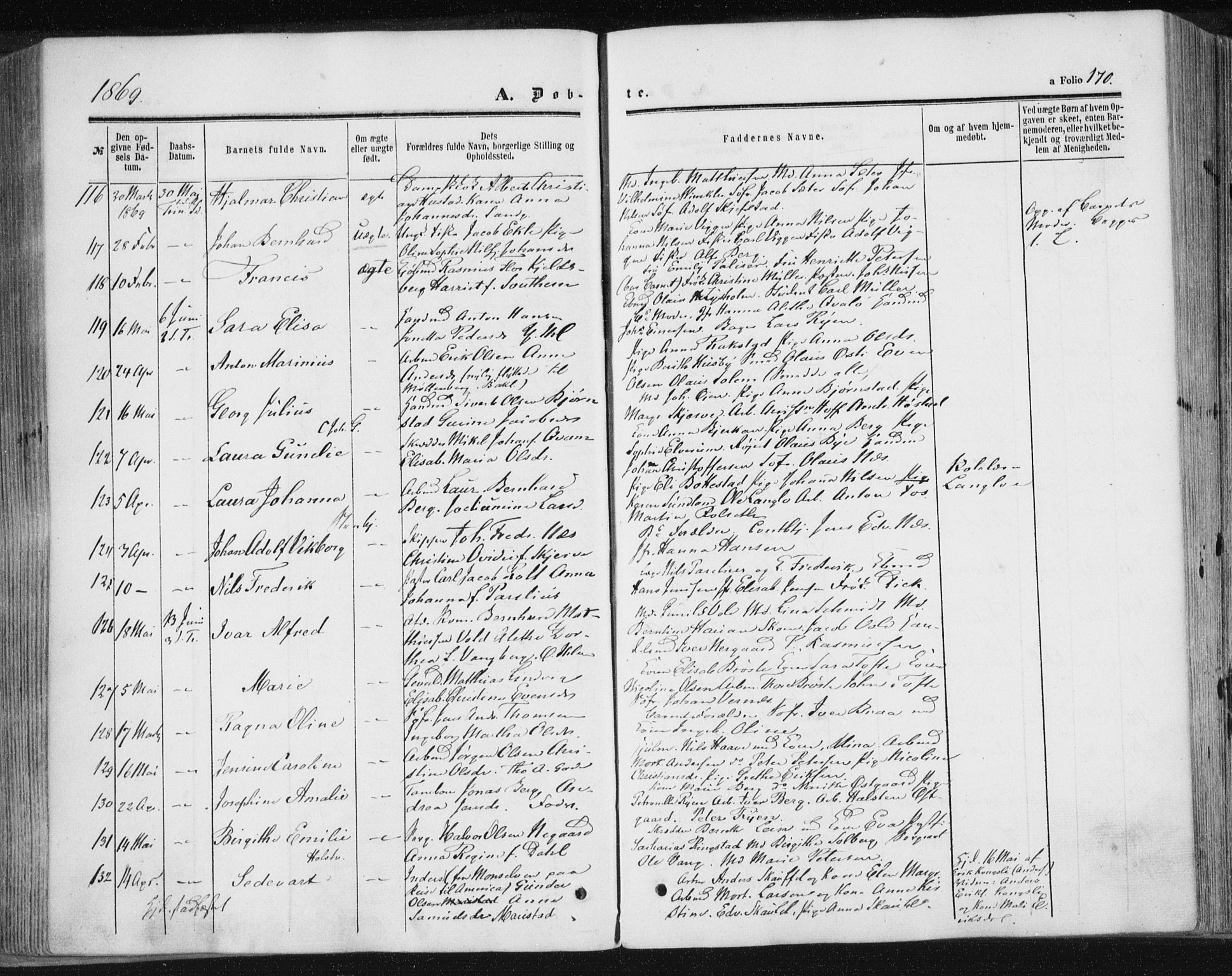 Ministerialprotokoller, klokkerbøker og fødselsregistre - Sør-Trøndelag, SAT/A-1456/602/L0115: Ministerialbok nr. 602A13, 1860-1872, s. 170